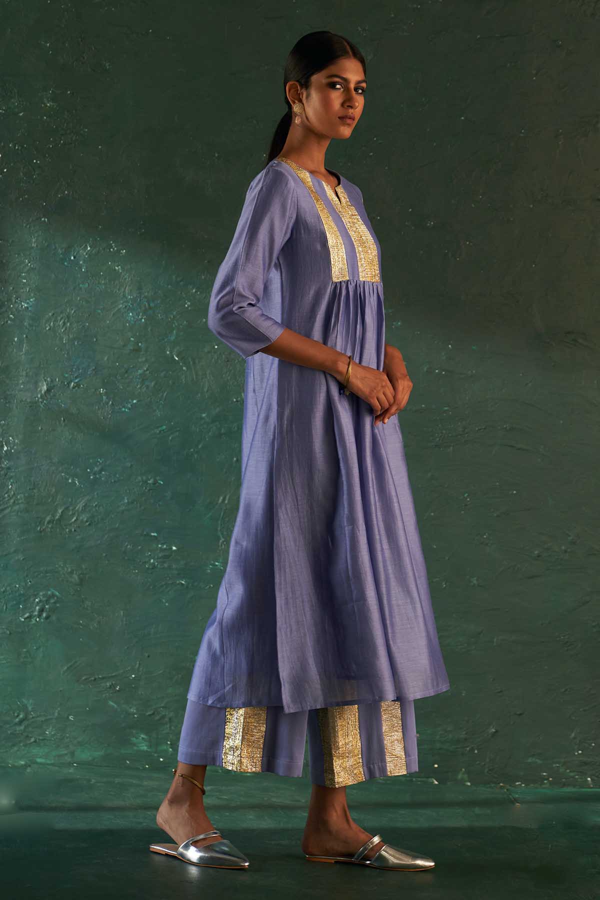 Lavender Gota Work Kurta Set
