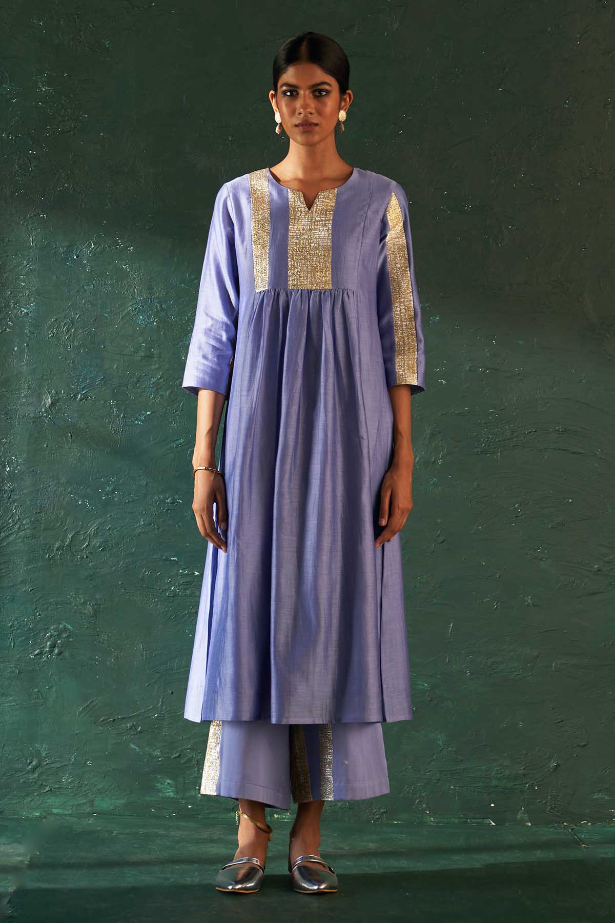 Lavender Gota Work Kurta Set