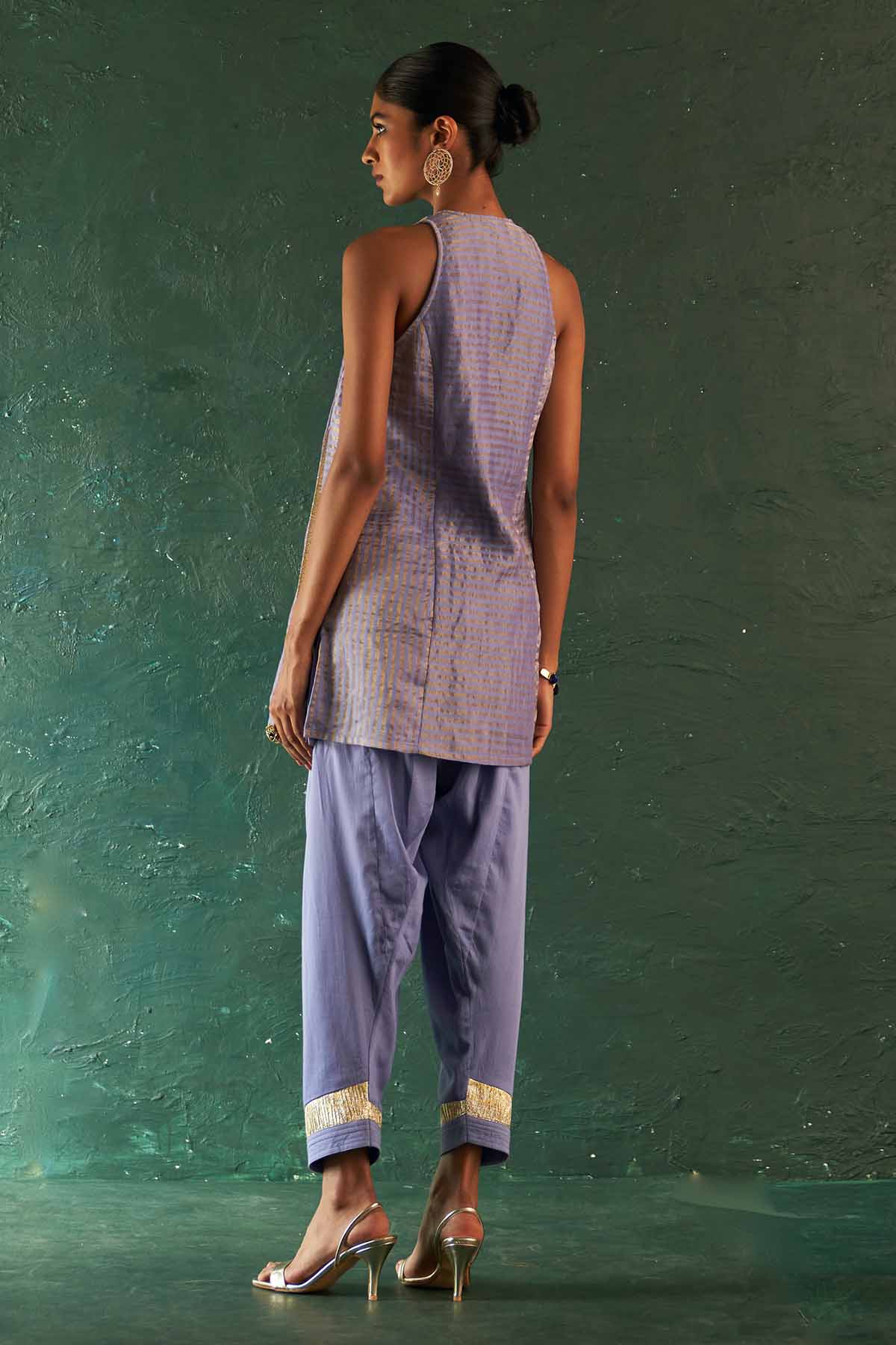 Lavender Halter Neck Kurta Set