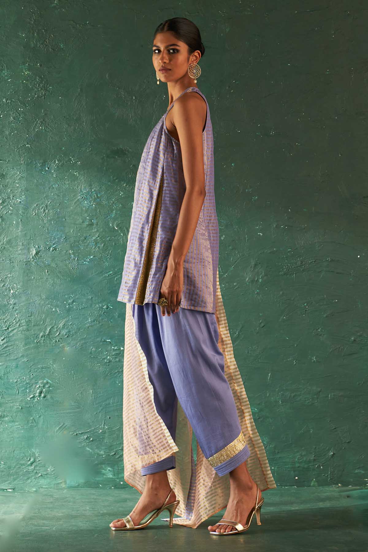 Lavender Halter Neck Kurta Set