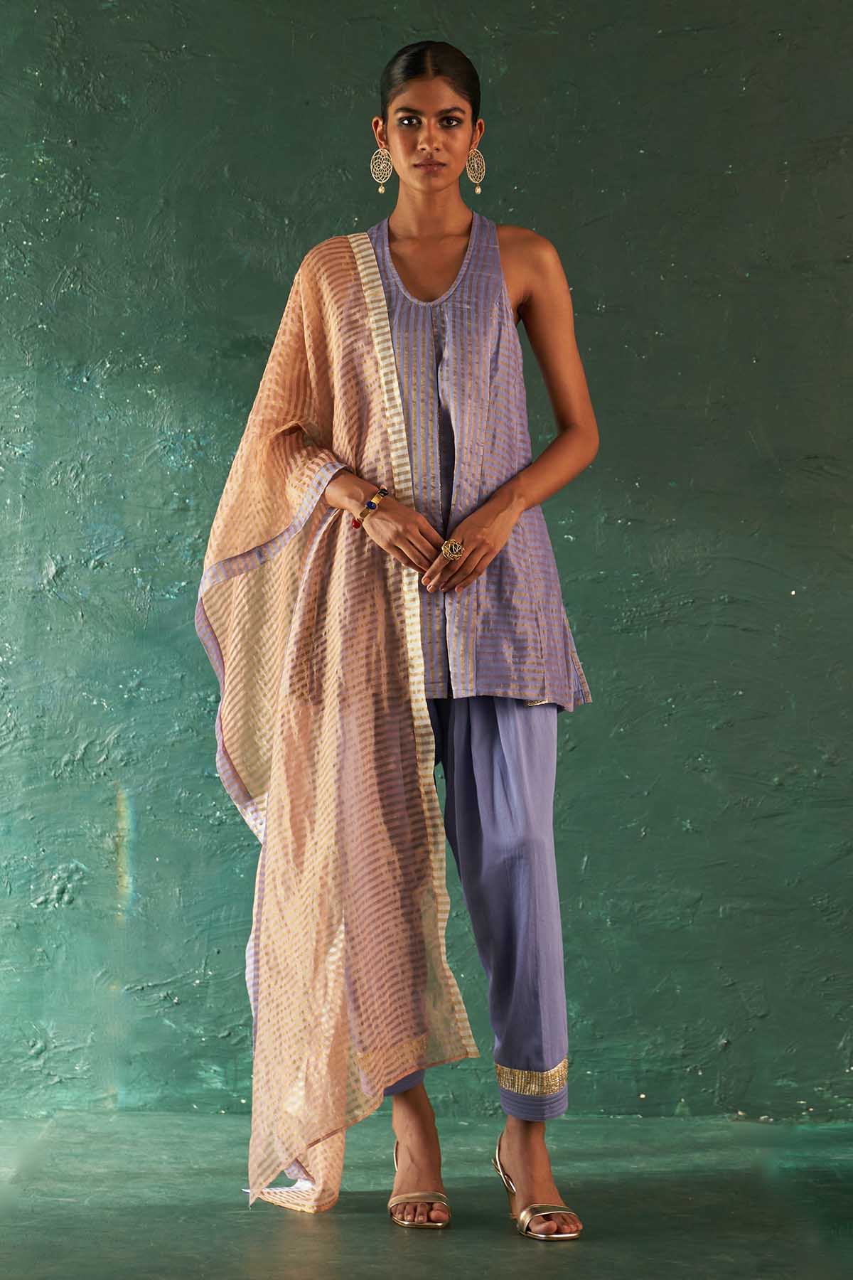 Buy Lavender Halter Neck Kurta Set Online