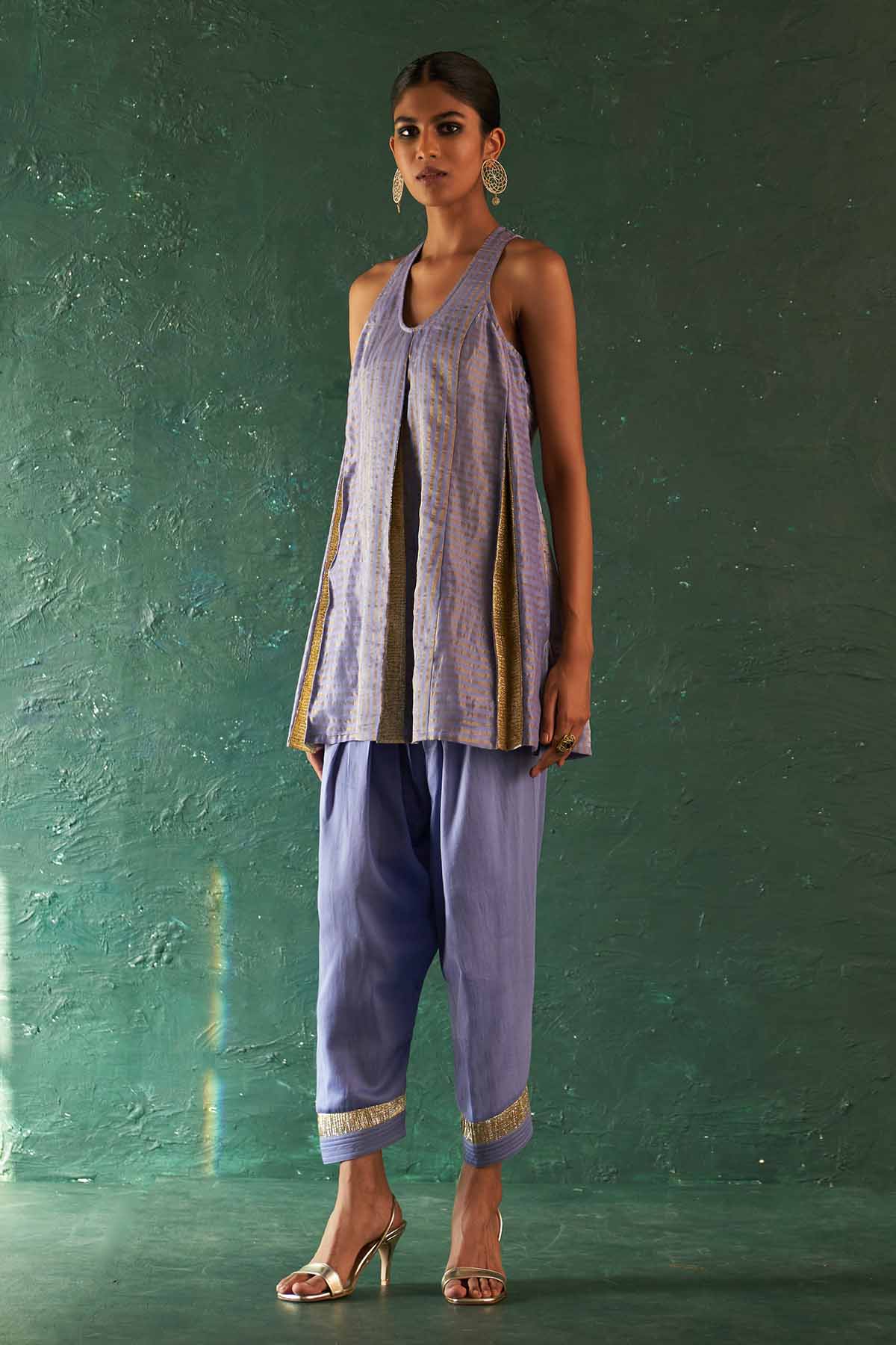 Lavender Halter Neck Kurta Set