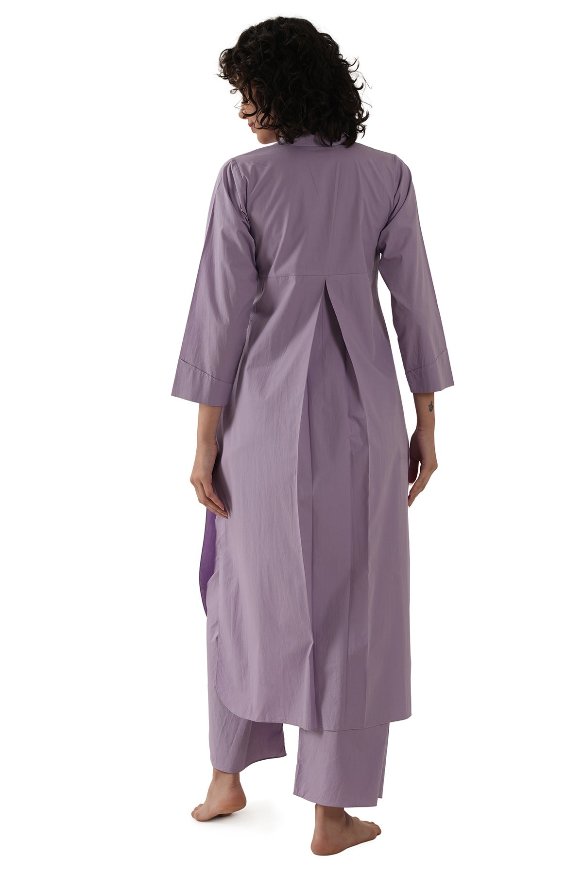 Lavender High Low Kurta & Pants