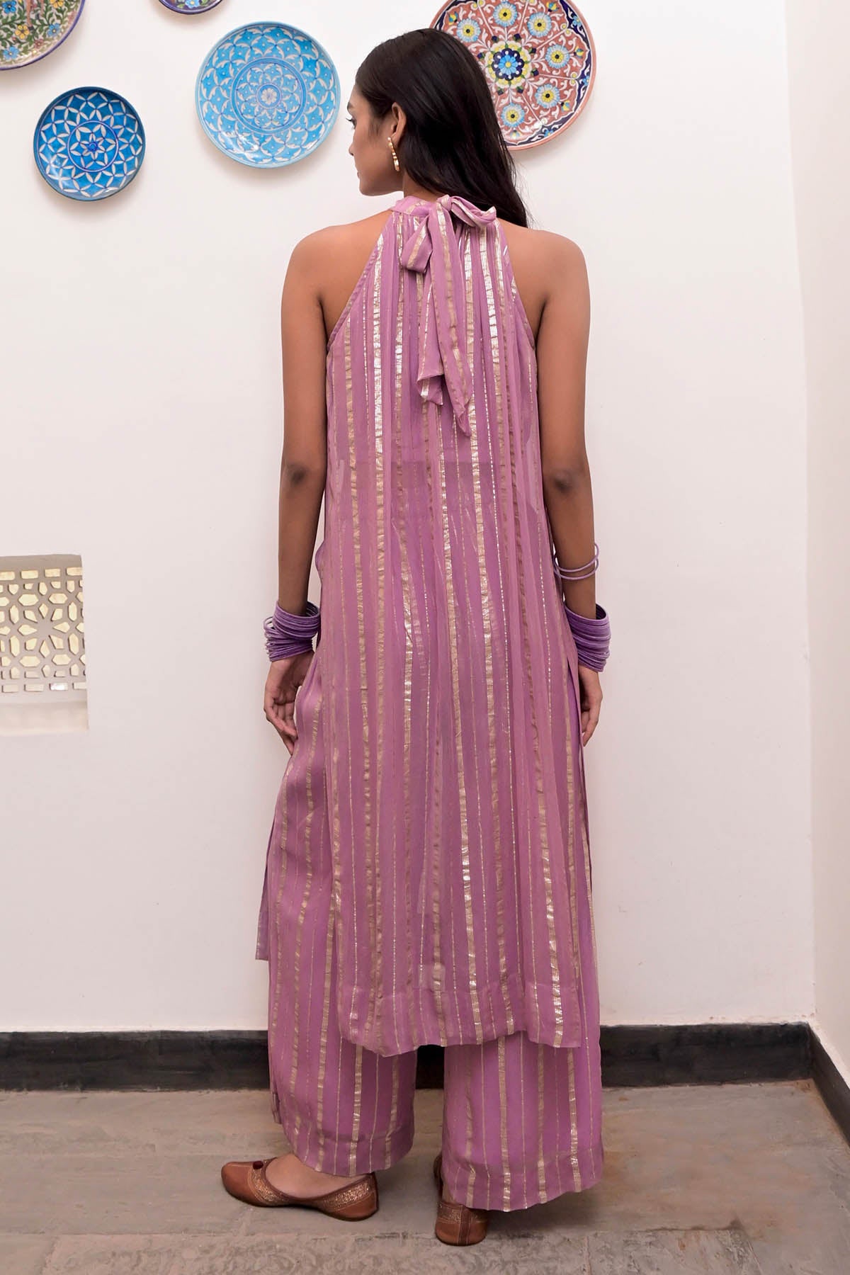 Lavender High Neck Tunic & Pants