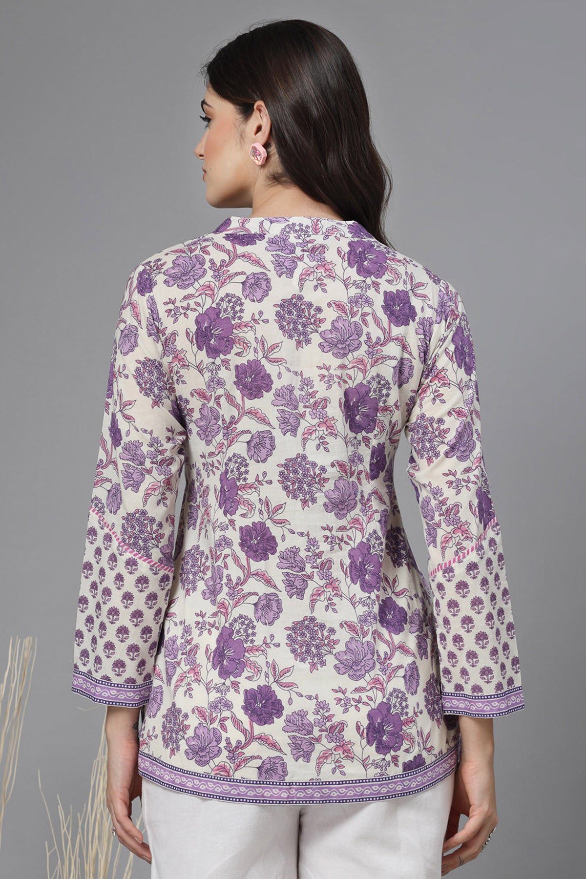 Lavender Mandarin Collar Top