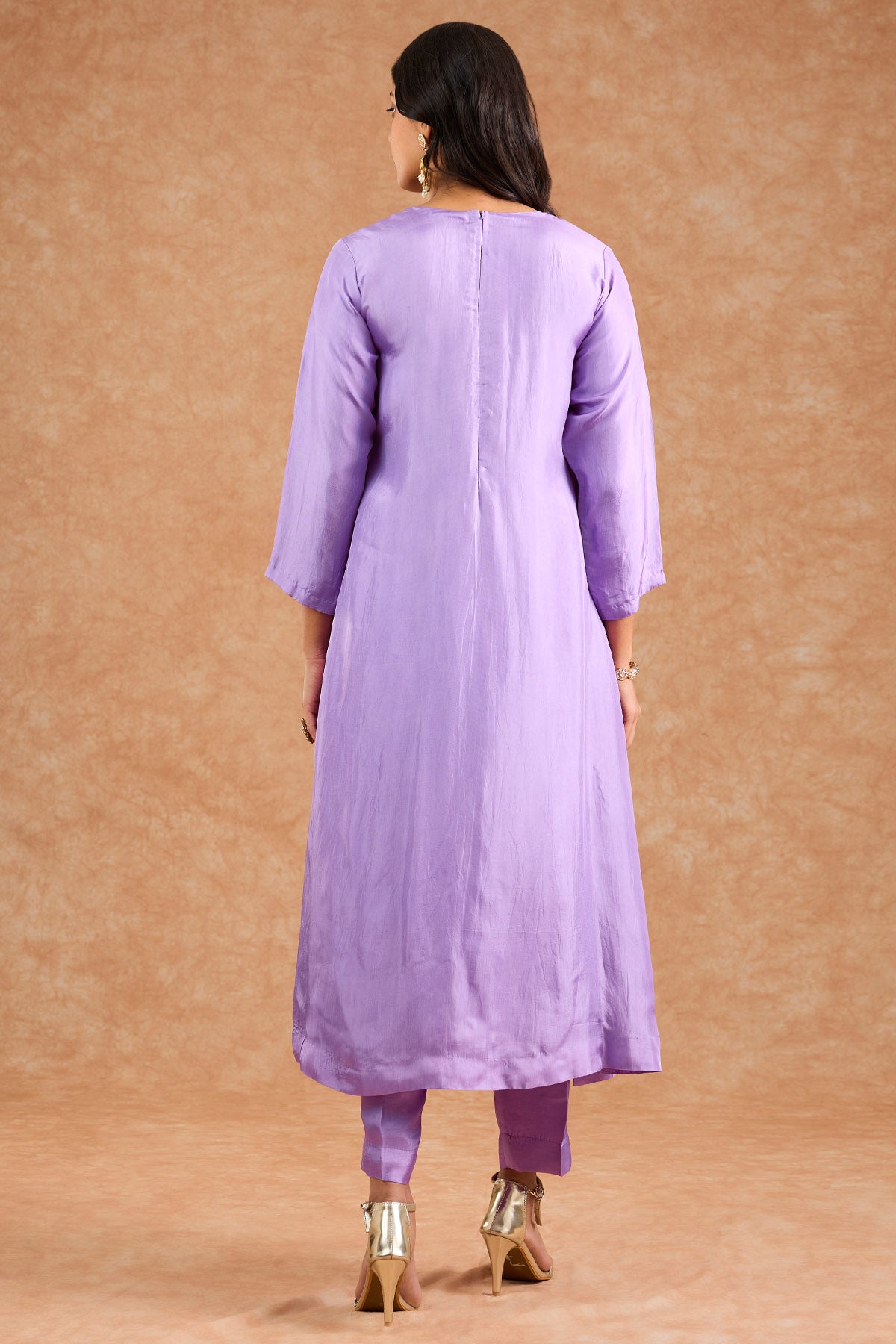 Lavender Opara Silk Kurta Set