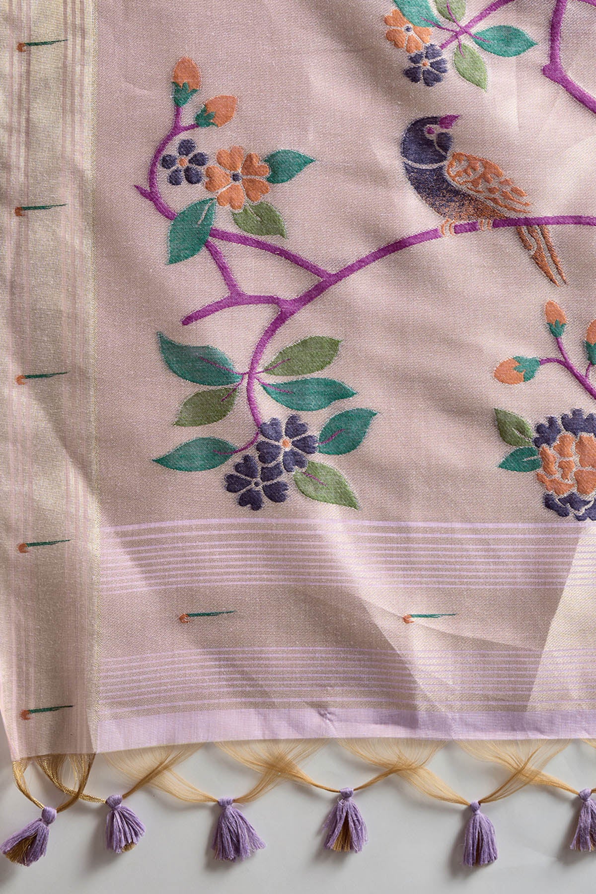 Lavender Paithani Saree & Blouse