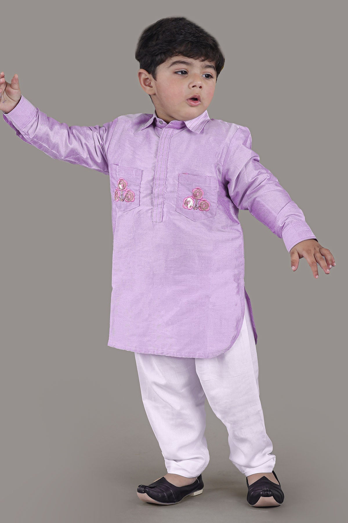 Buy Lavender Pathani Kurta & Salwar by Little Brats for Boys online at ScrollnShops