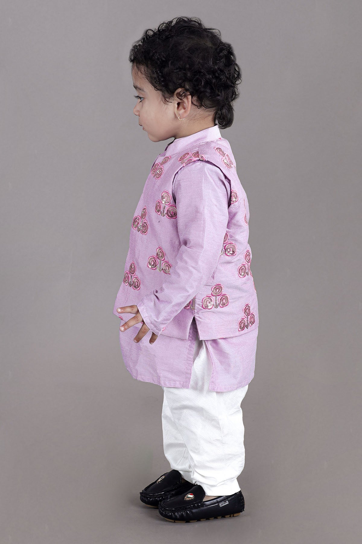 Lavender Sequins Jacket Set