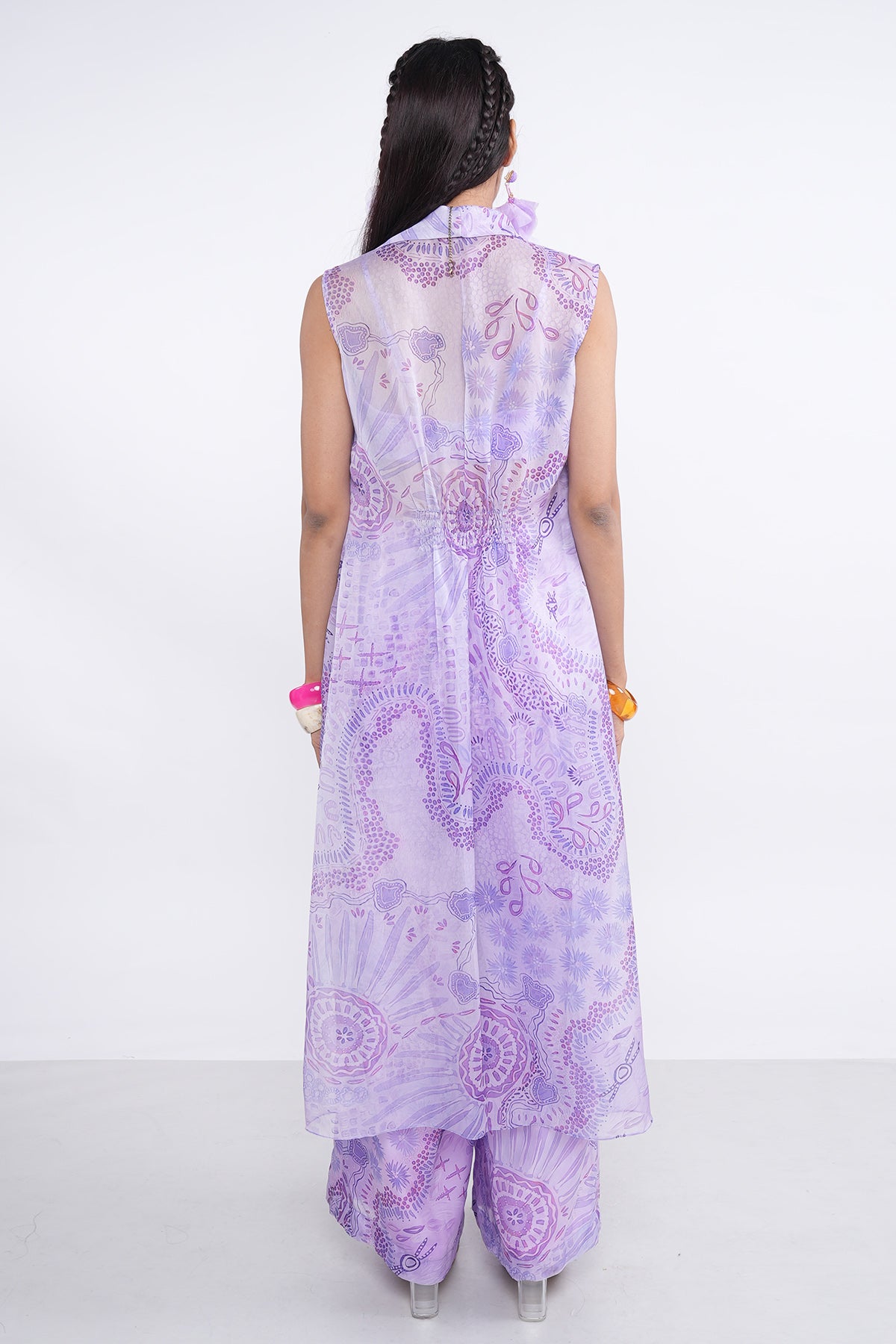 Lavender Sequins Work Jacket Set