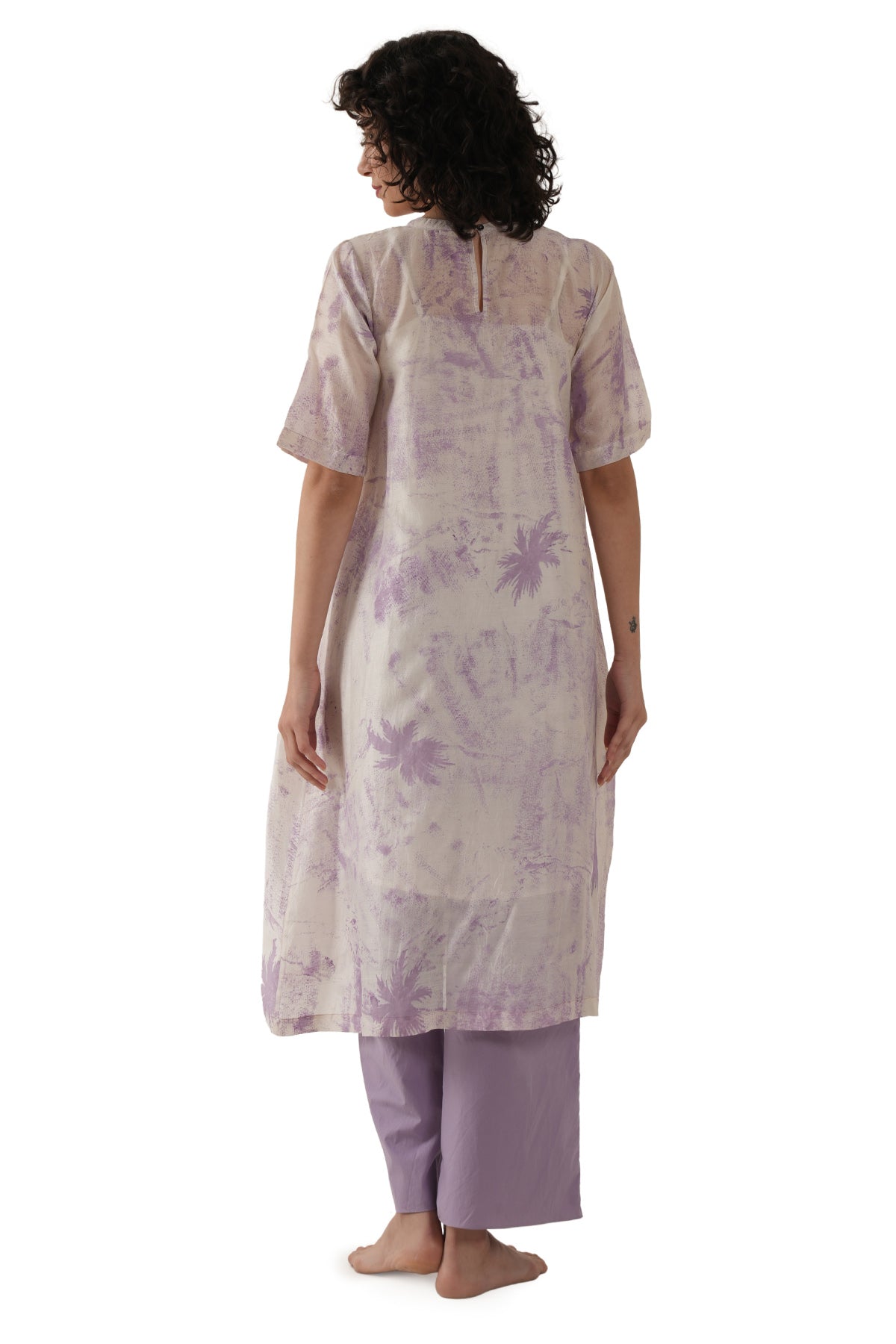 Lavender Texture Kurta And Pant