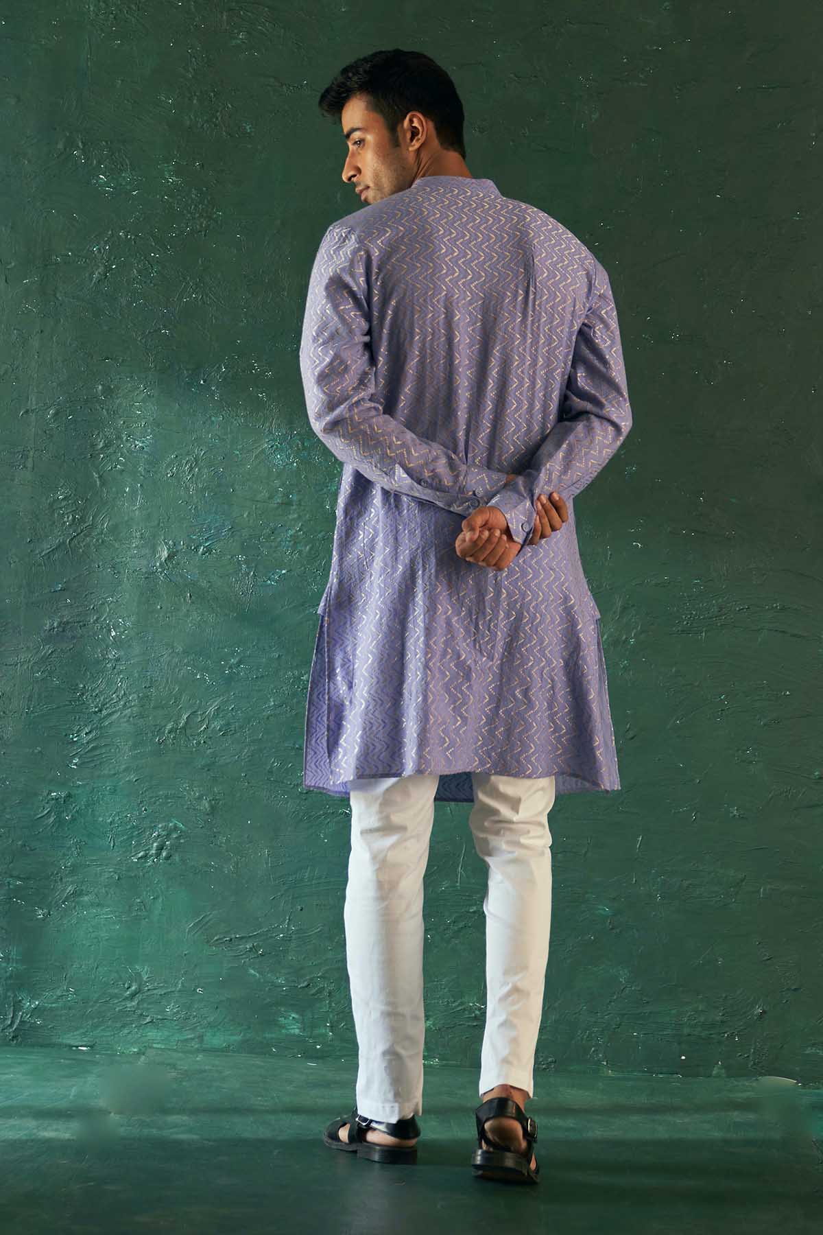 Lavender Thread Work Kurta Set