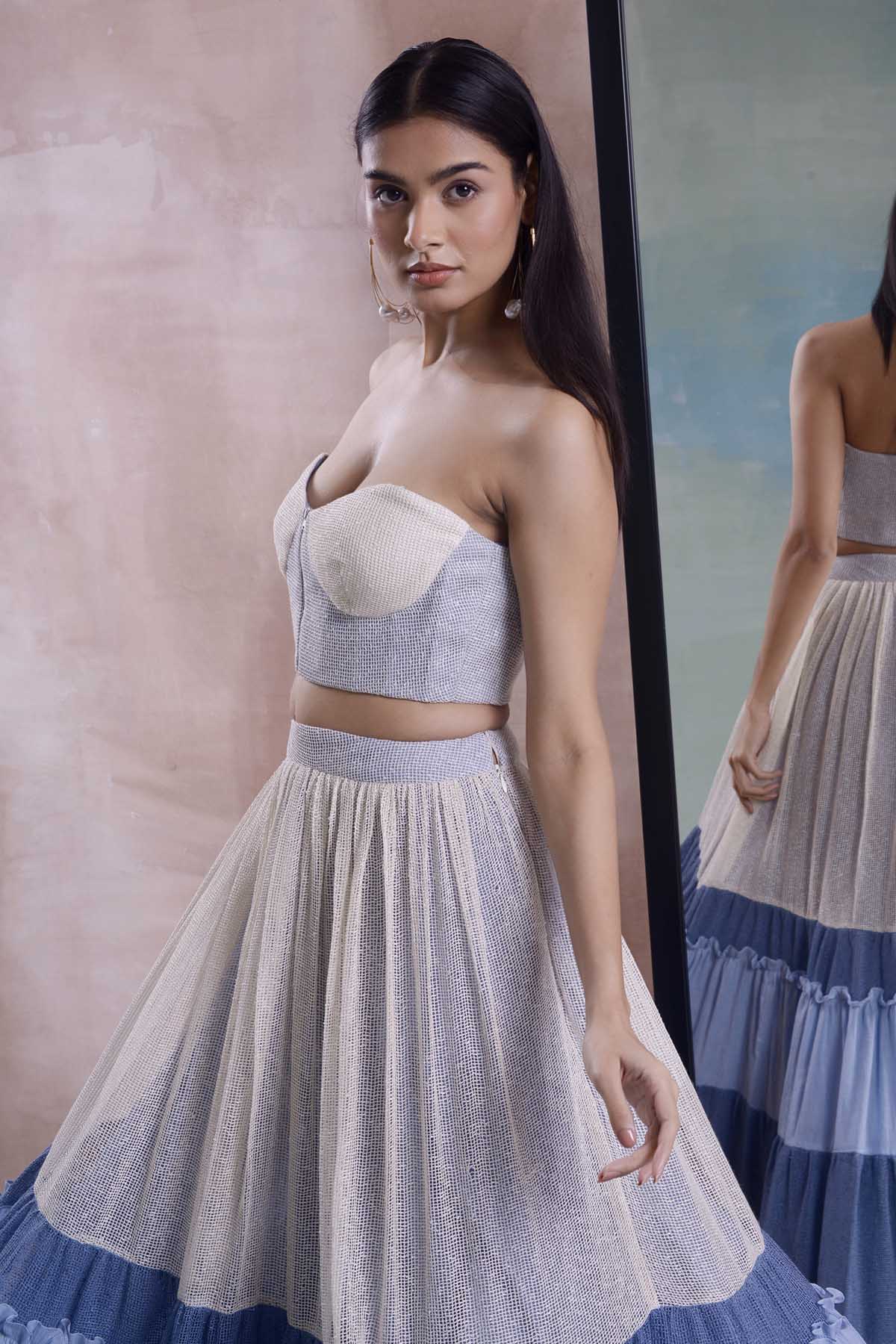 Layered Lehenga And Corset Set