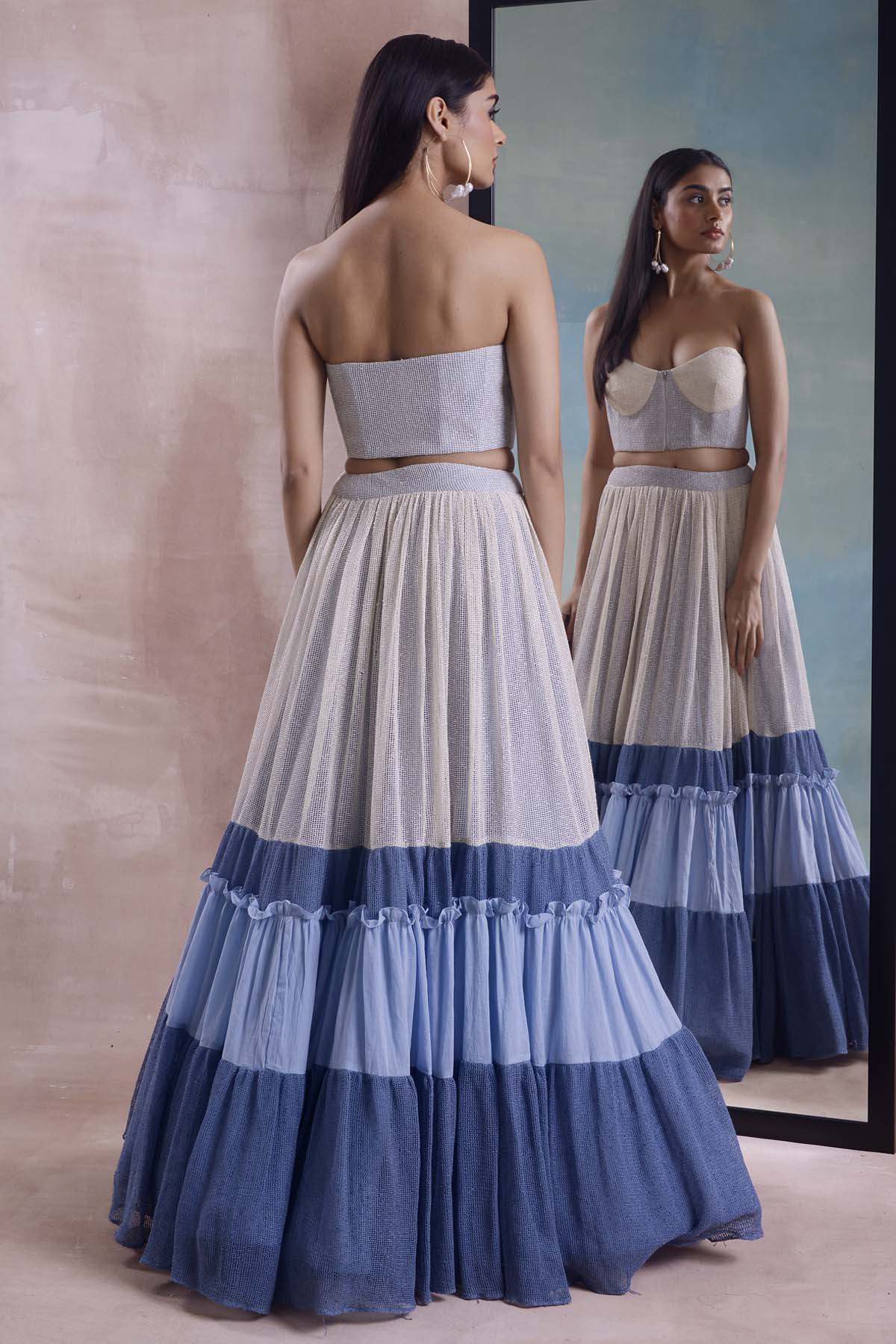 Layered Lehenga And Corset Set