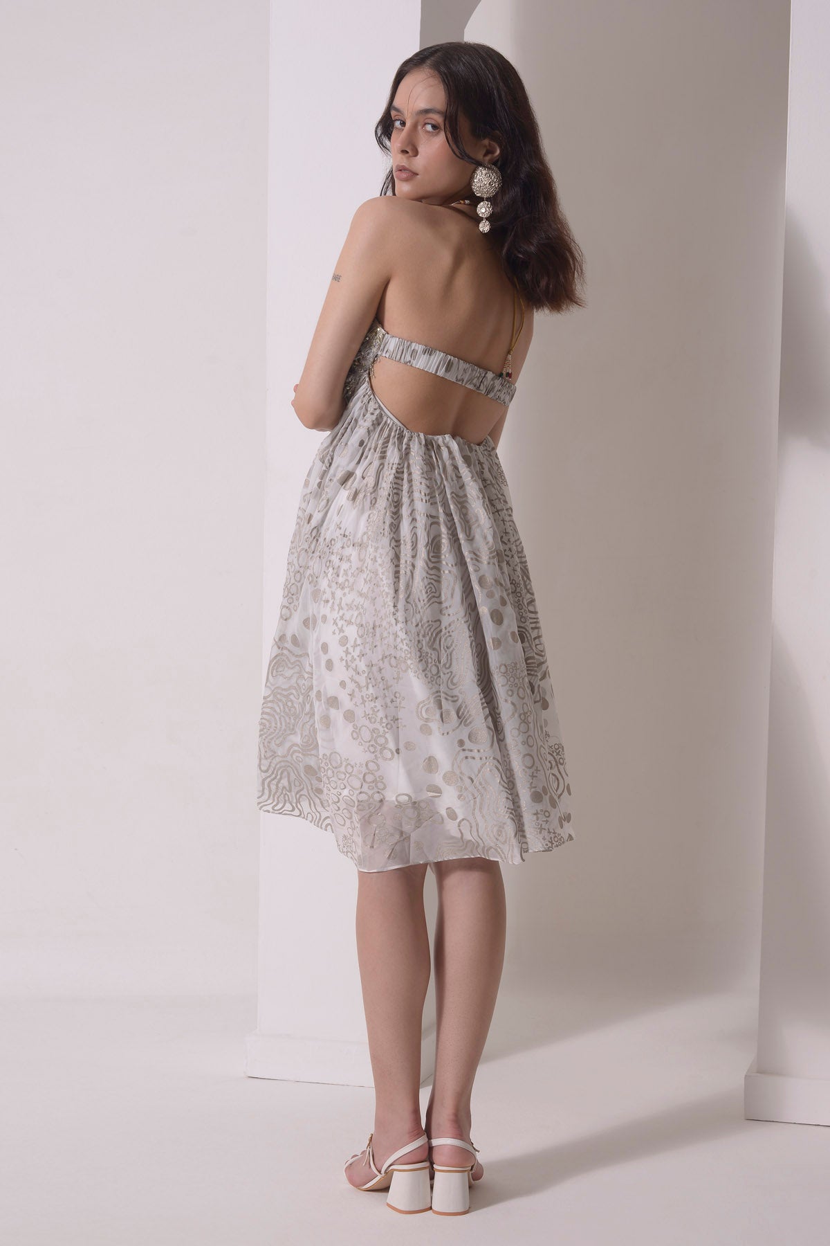 Layered Zari Tassel Yoke Dress