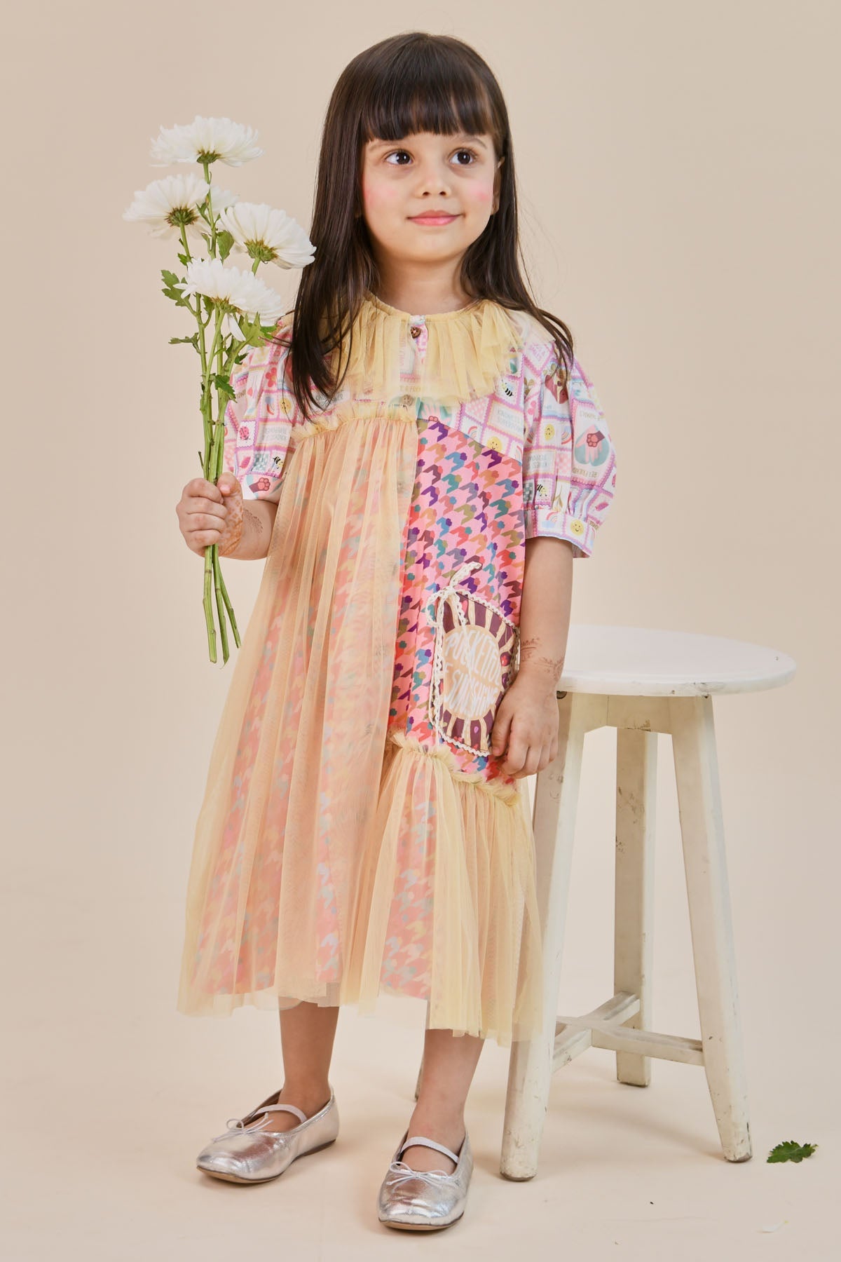 Designer Little Shiro Layered & Patch Printed Dress For Kids (Boys & Girls) Available online at ScrollnShops