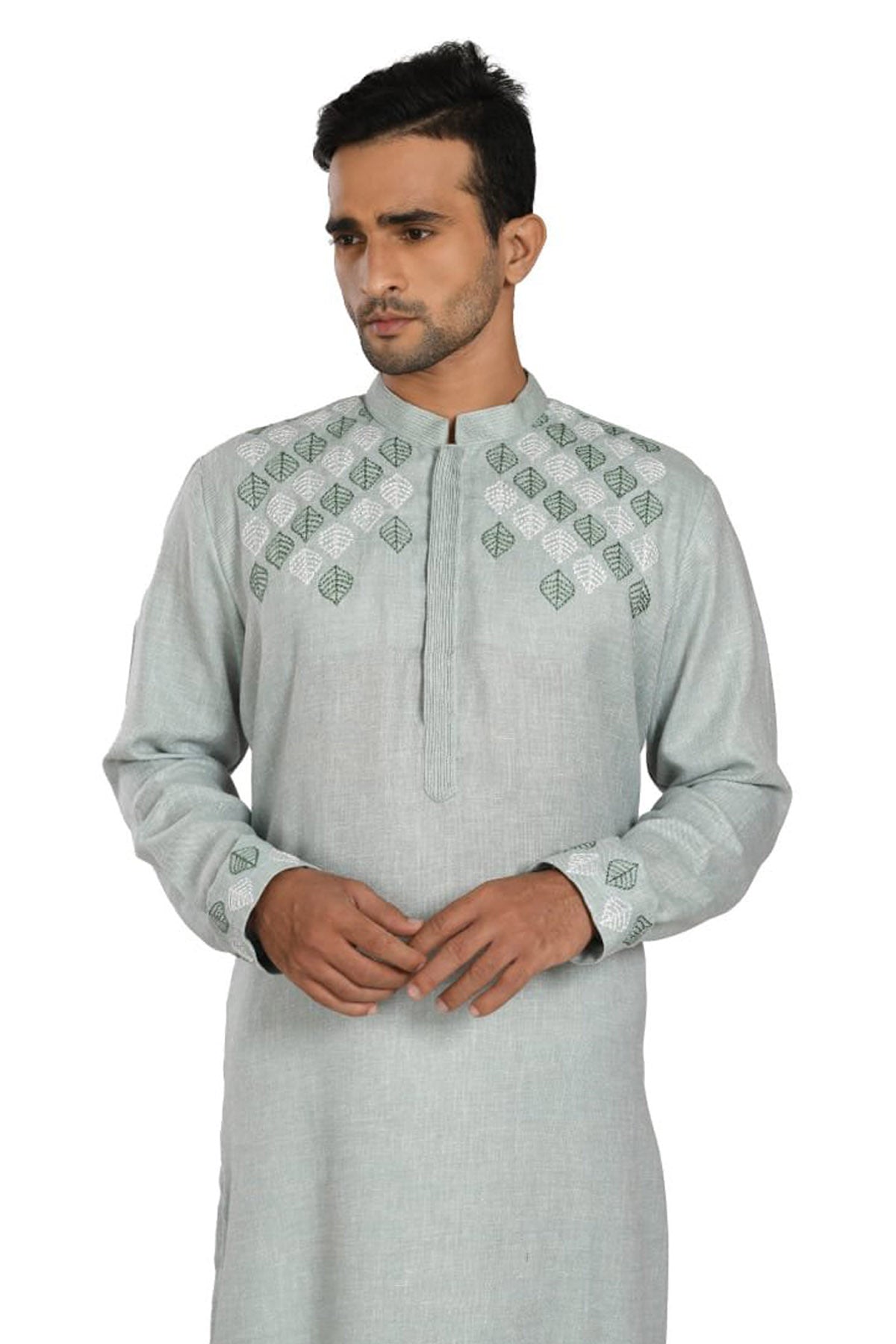 Leaf Embroidered Kurta Set