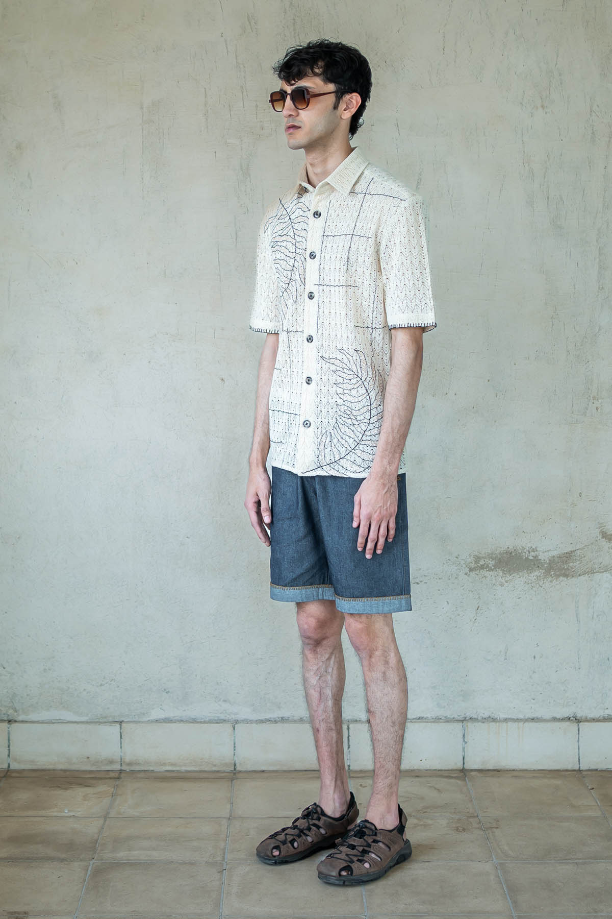 Leaf Embroidered Shirt