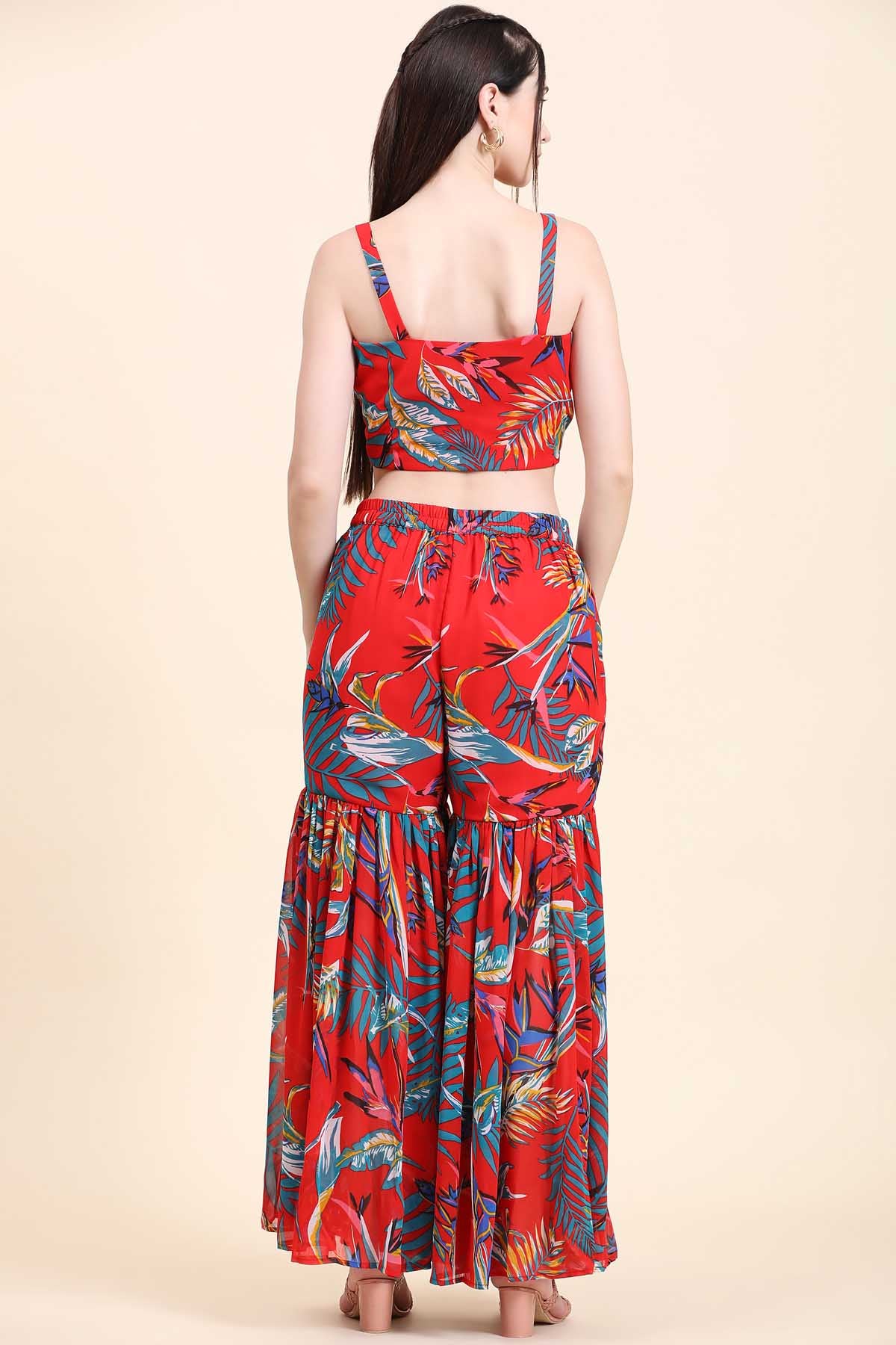 Leaf Printed Cape Set