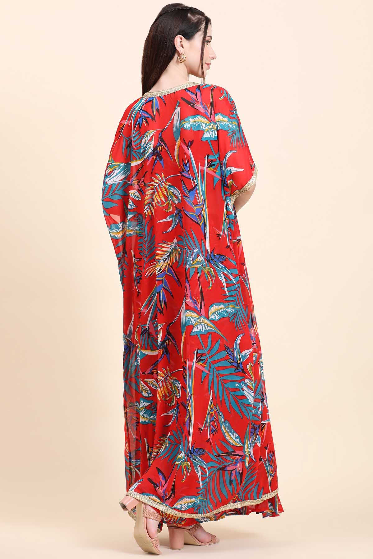 Leaf Printed Cape Set