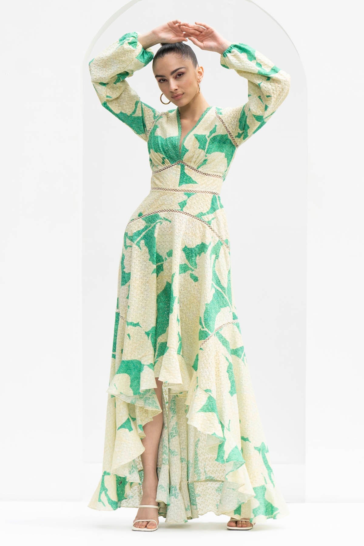 Buy Leaf Chantley Printed Dress by Mandira Wirk