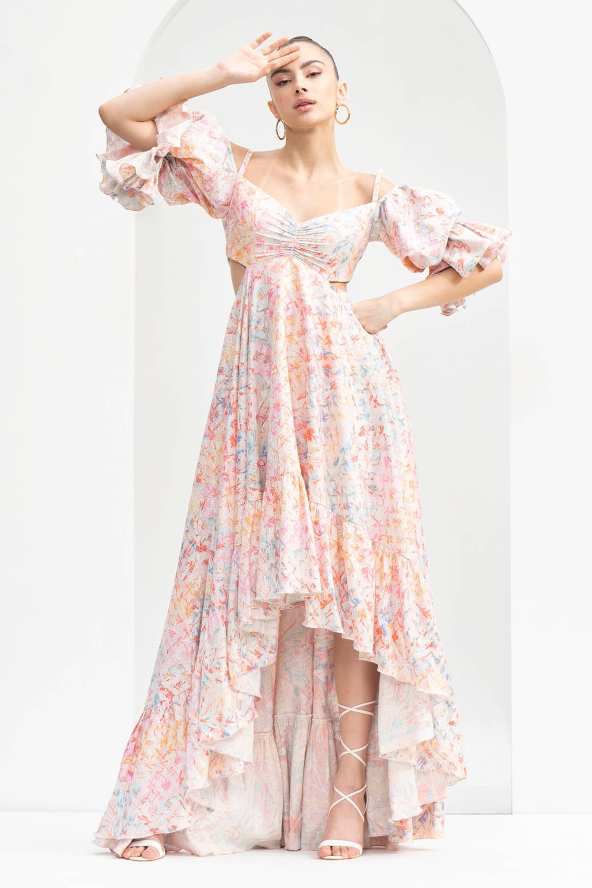 Buy Leaf Magic Printed Dress by Mandira Wirk