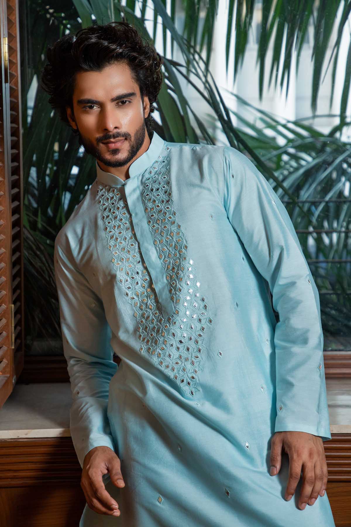 Leather Work Kurta Set