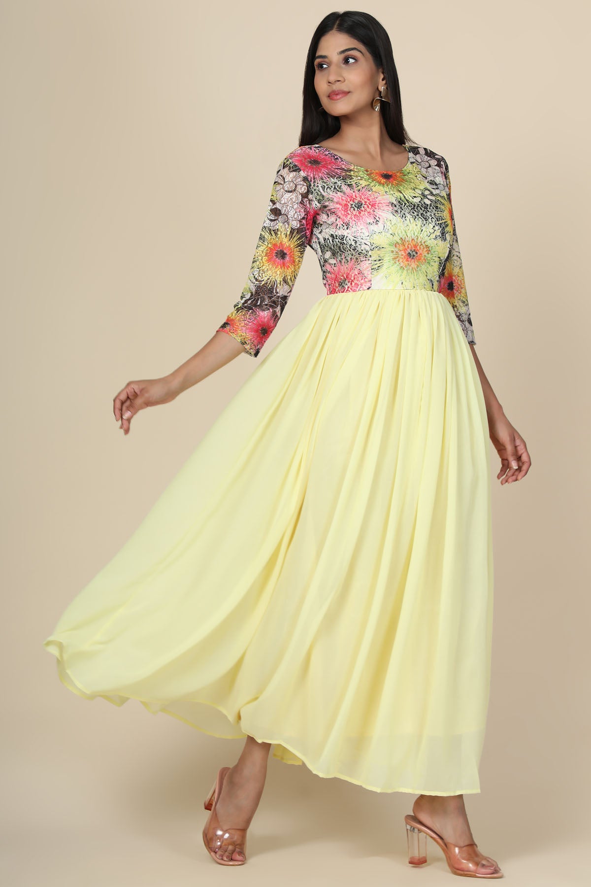 Lemon Half & Half Gown