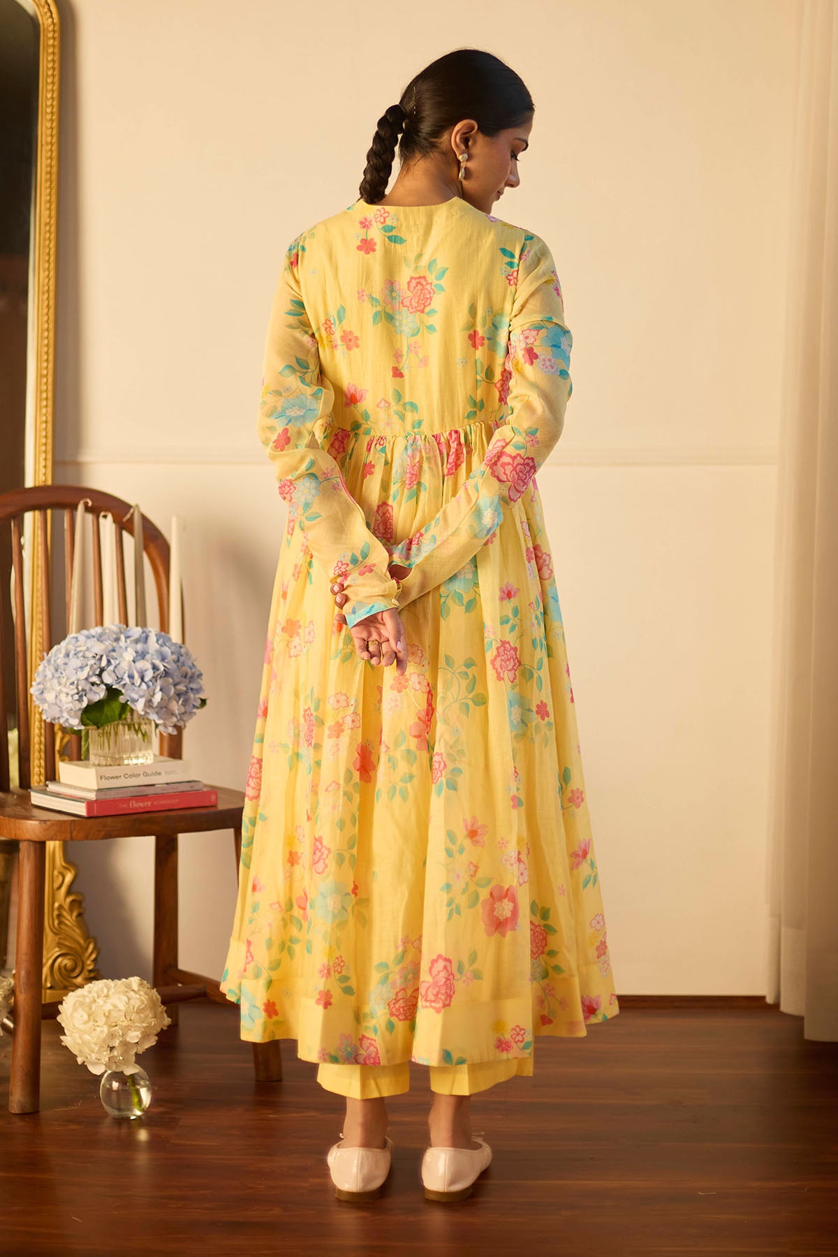 Lemon Soft Chanderi Anarkali Set