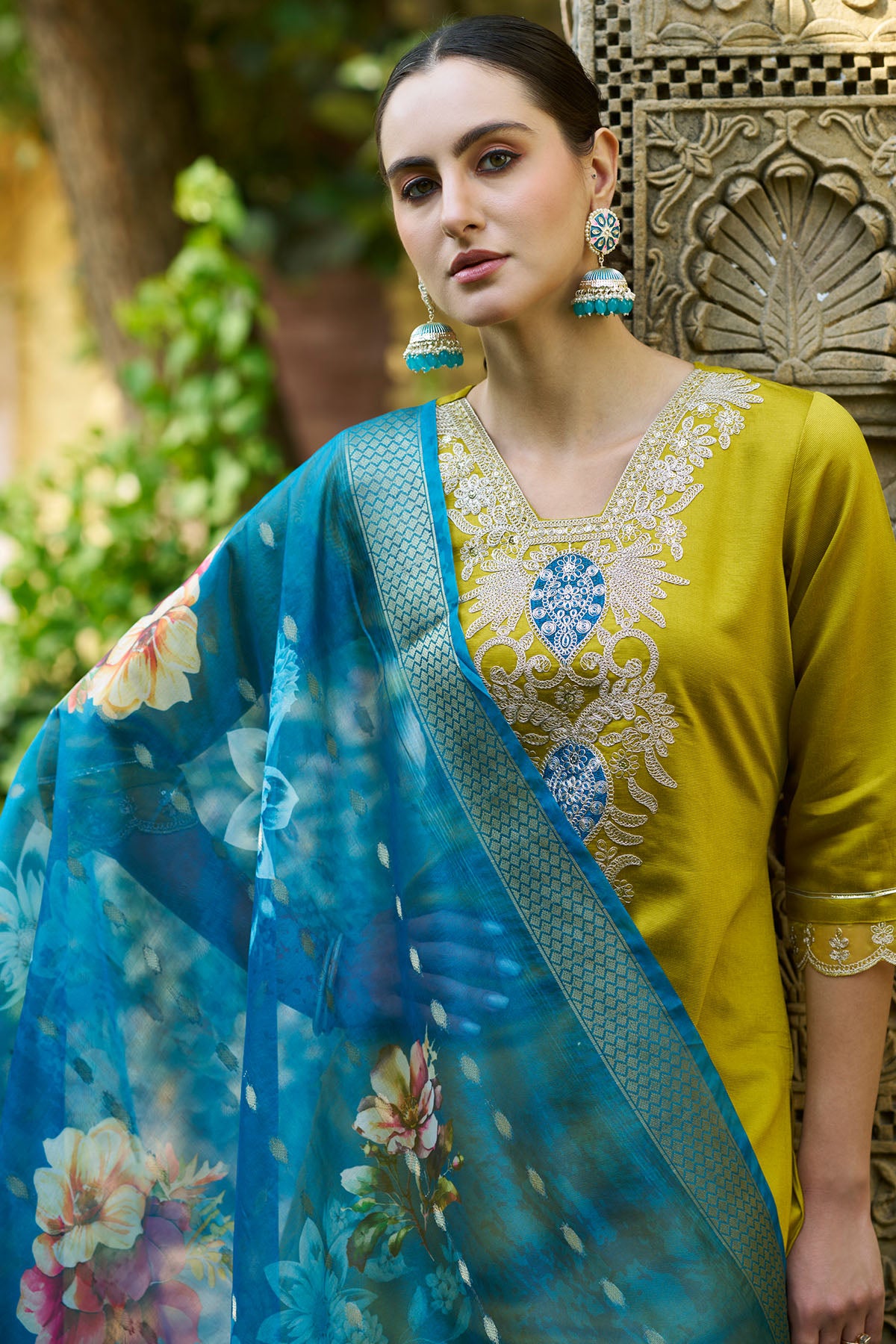 Lemon Viscose Rayon Kurta Set
