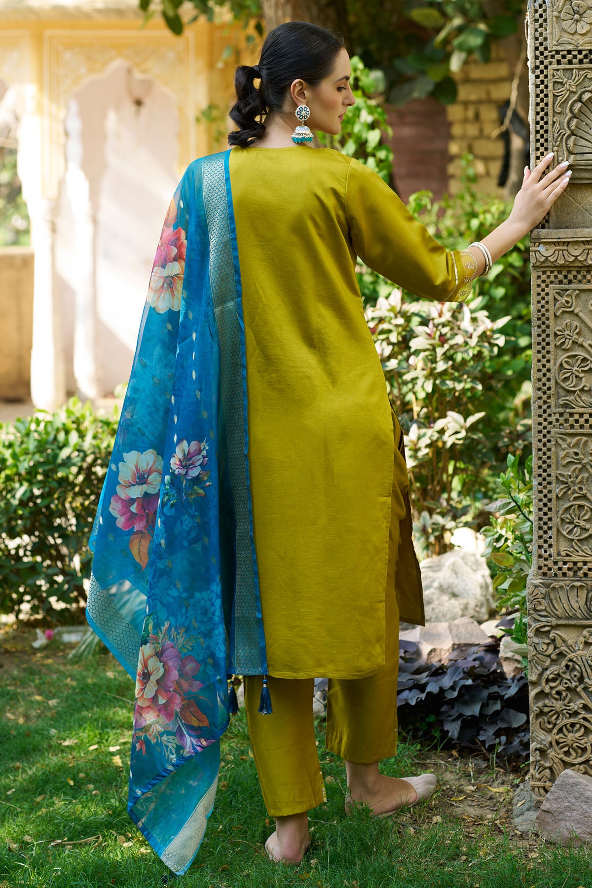 Lemon Viscose Rayon Kurta Set