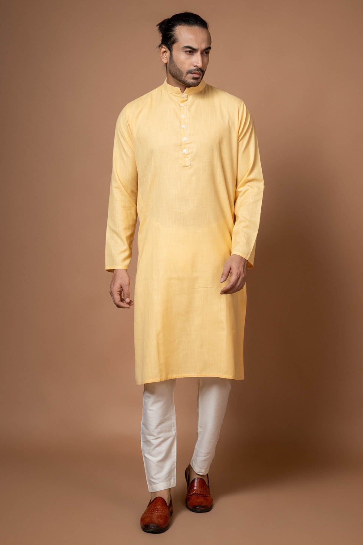 Priyanka Haralalka Lemon Yellow Kurta & Pyjama for men online at ScrollnShops