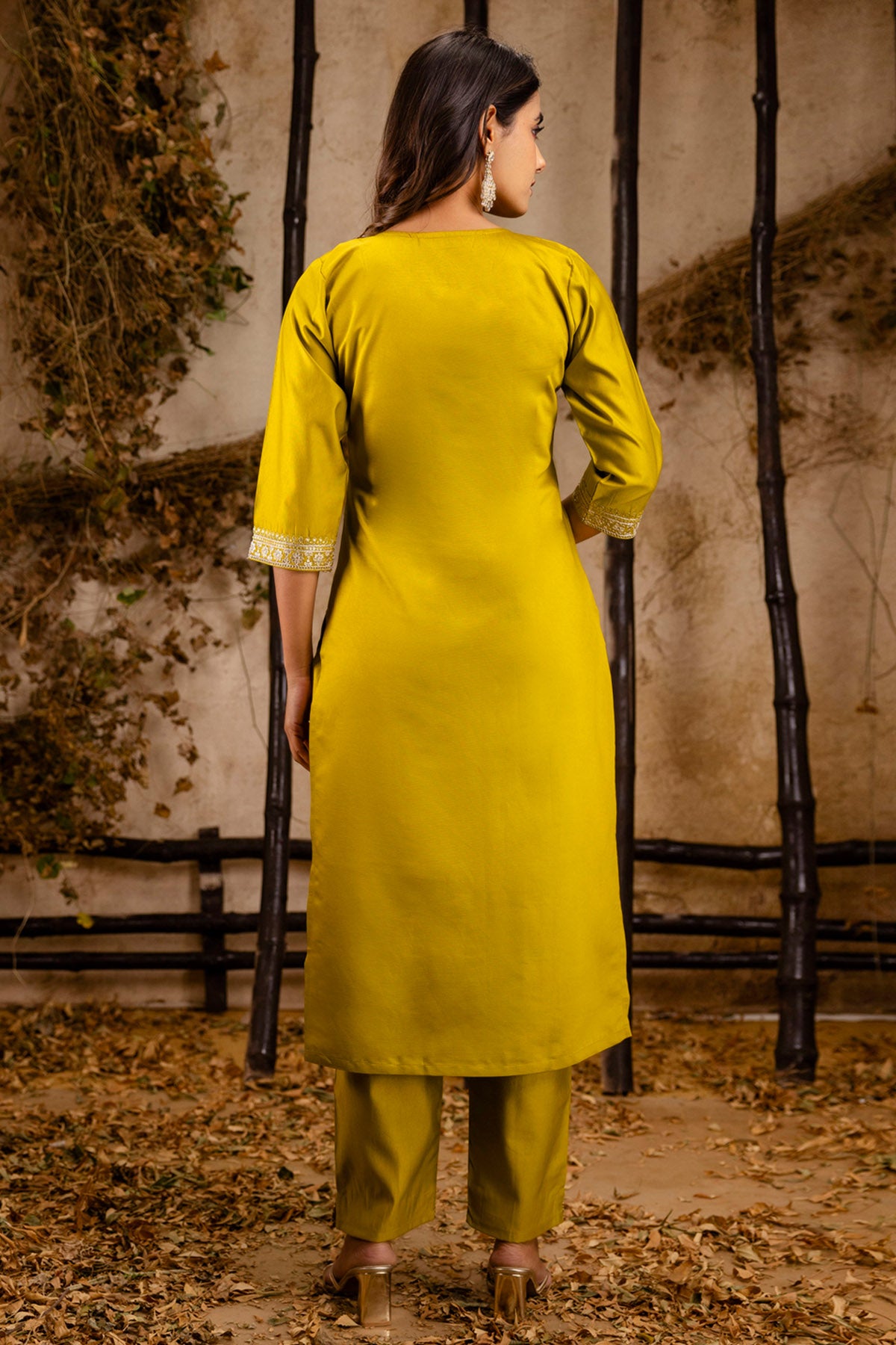 Lemon Yellow Rayon Kurta Set