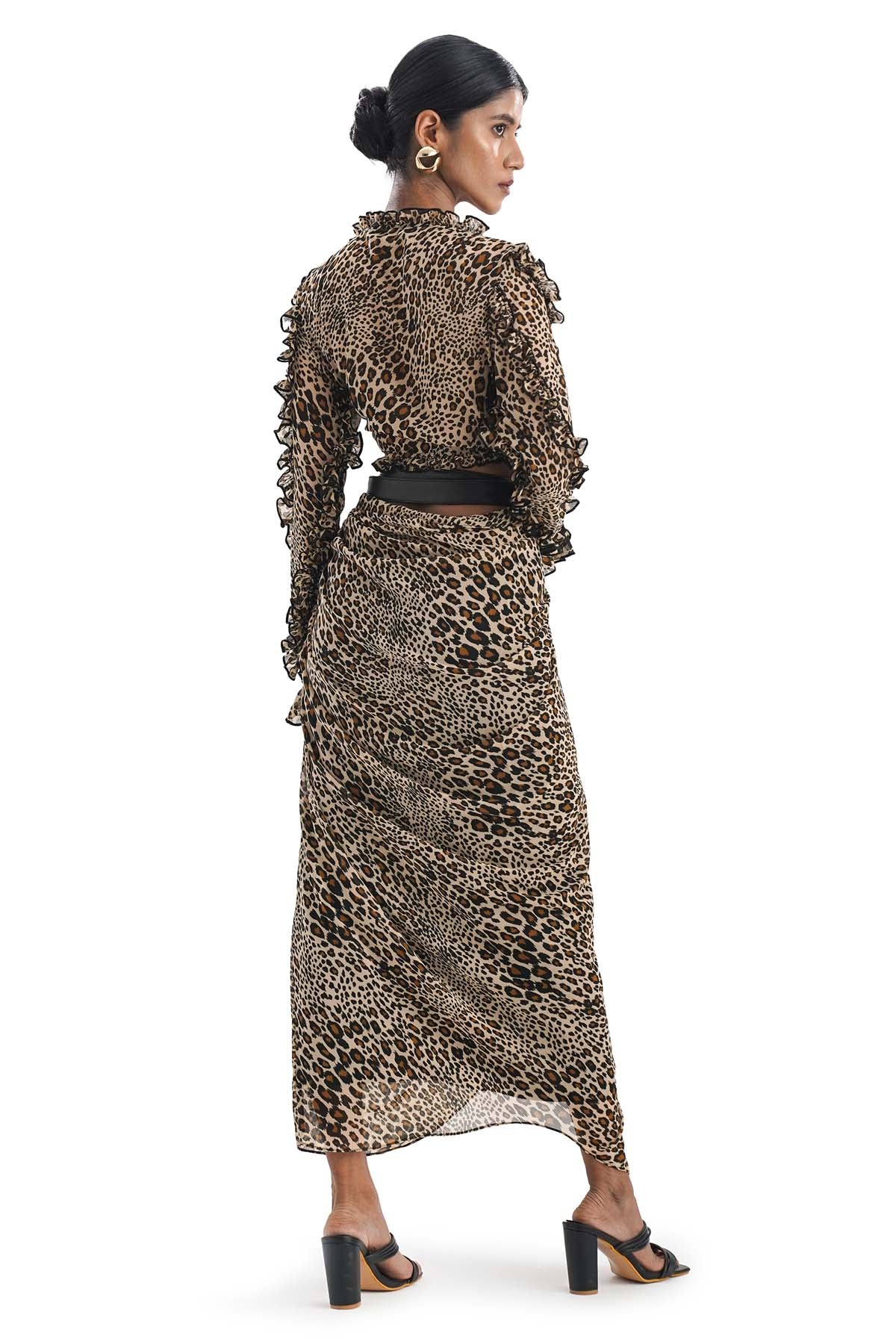 Leopard Spots Draped Co-ord Set