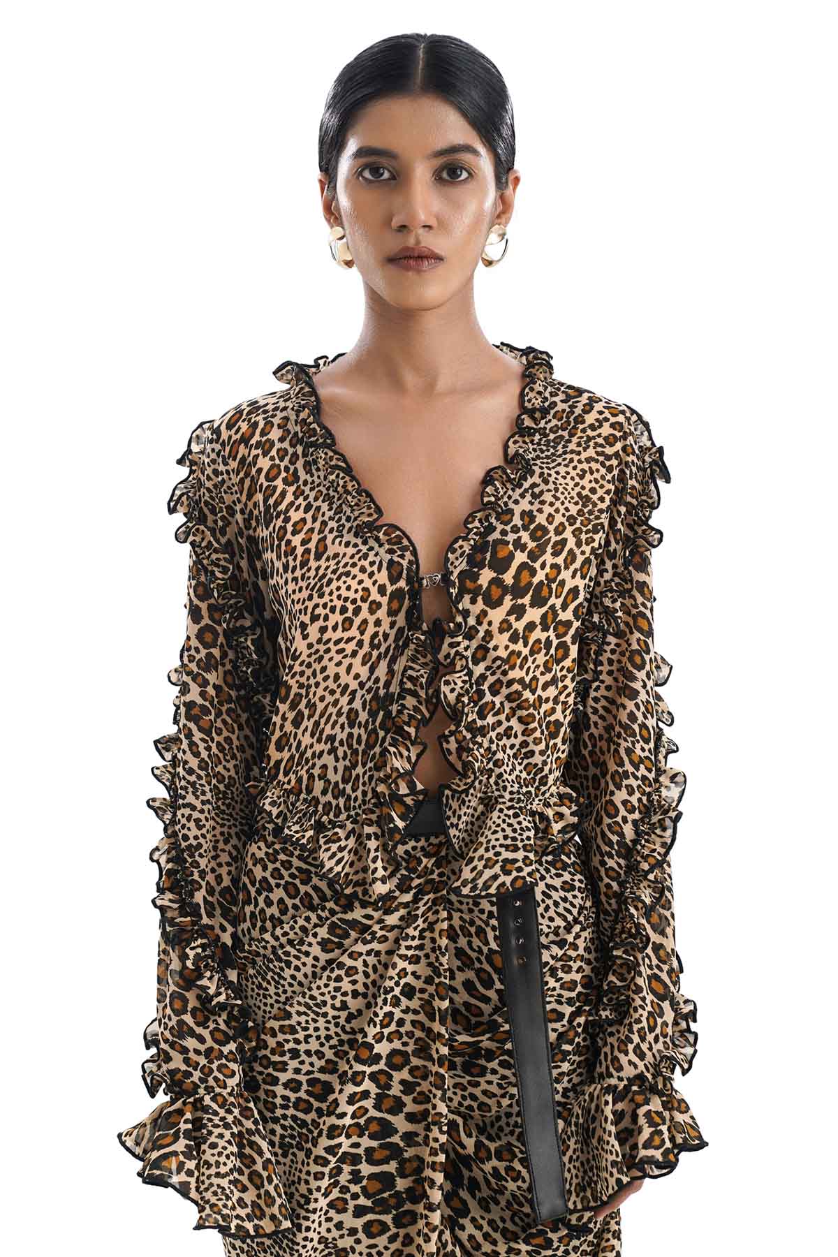 Leopard Spots Draped Co-ord Set