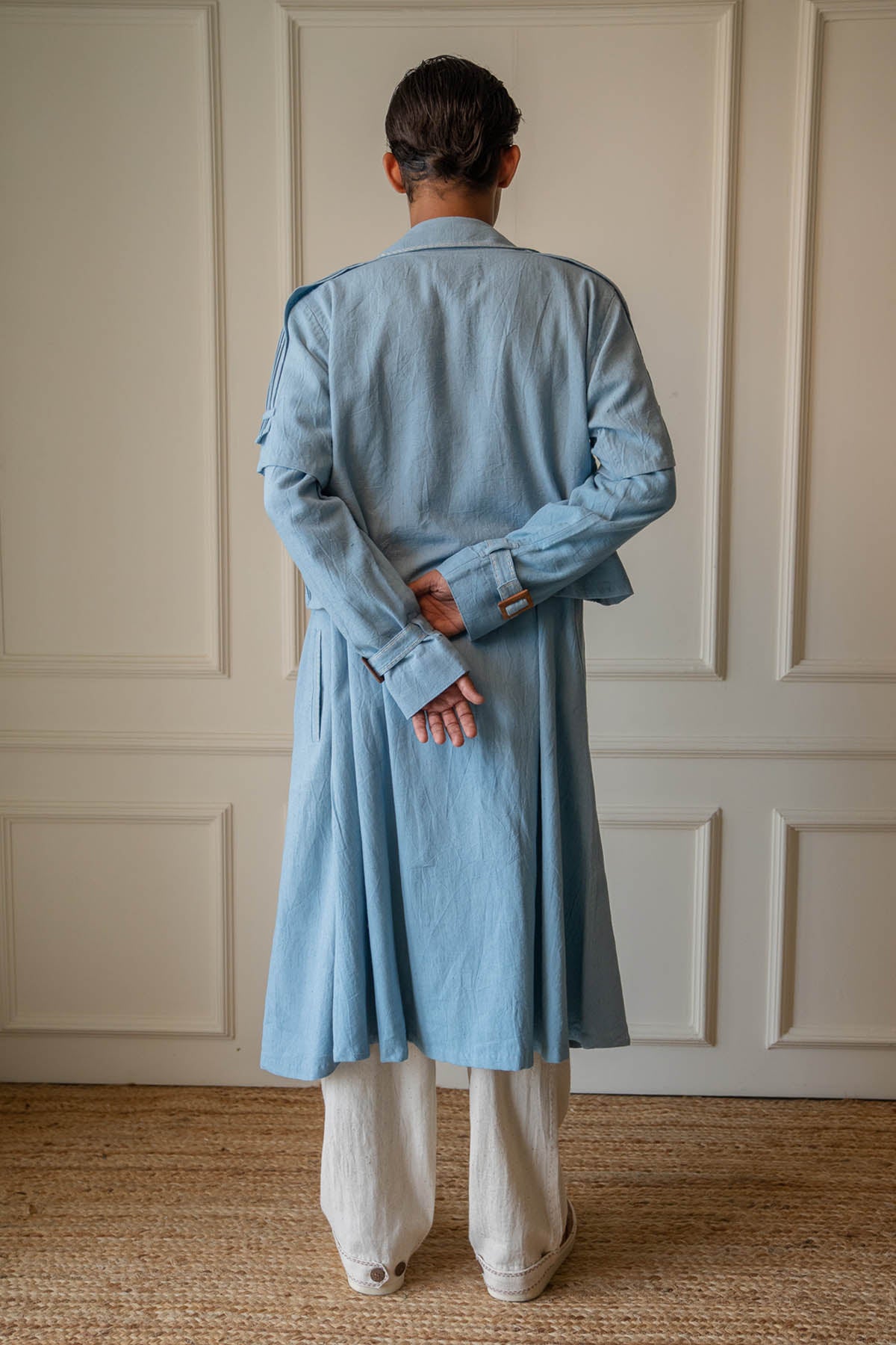 Light Blue Cotton Trench
