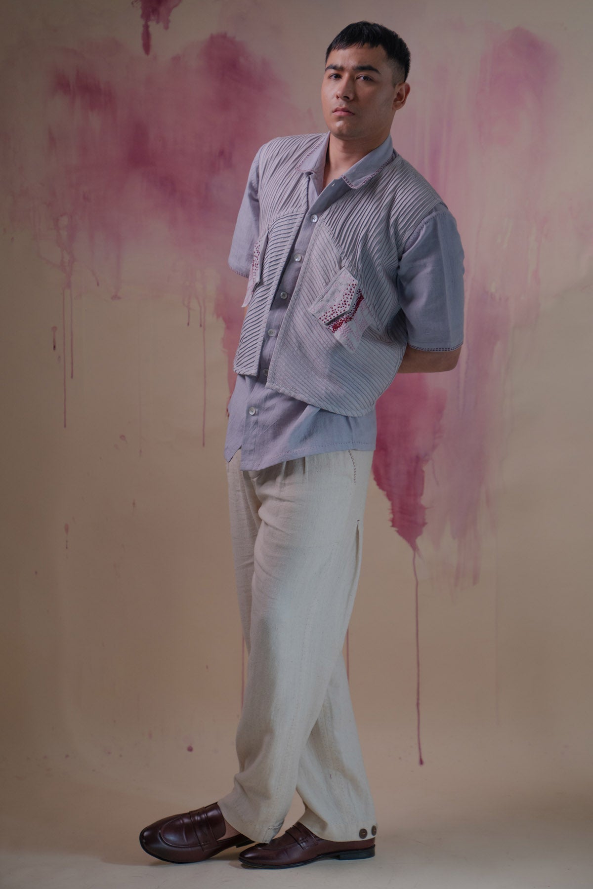 Light Grey Cotton Cropped Jacket