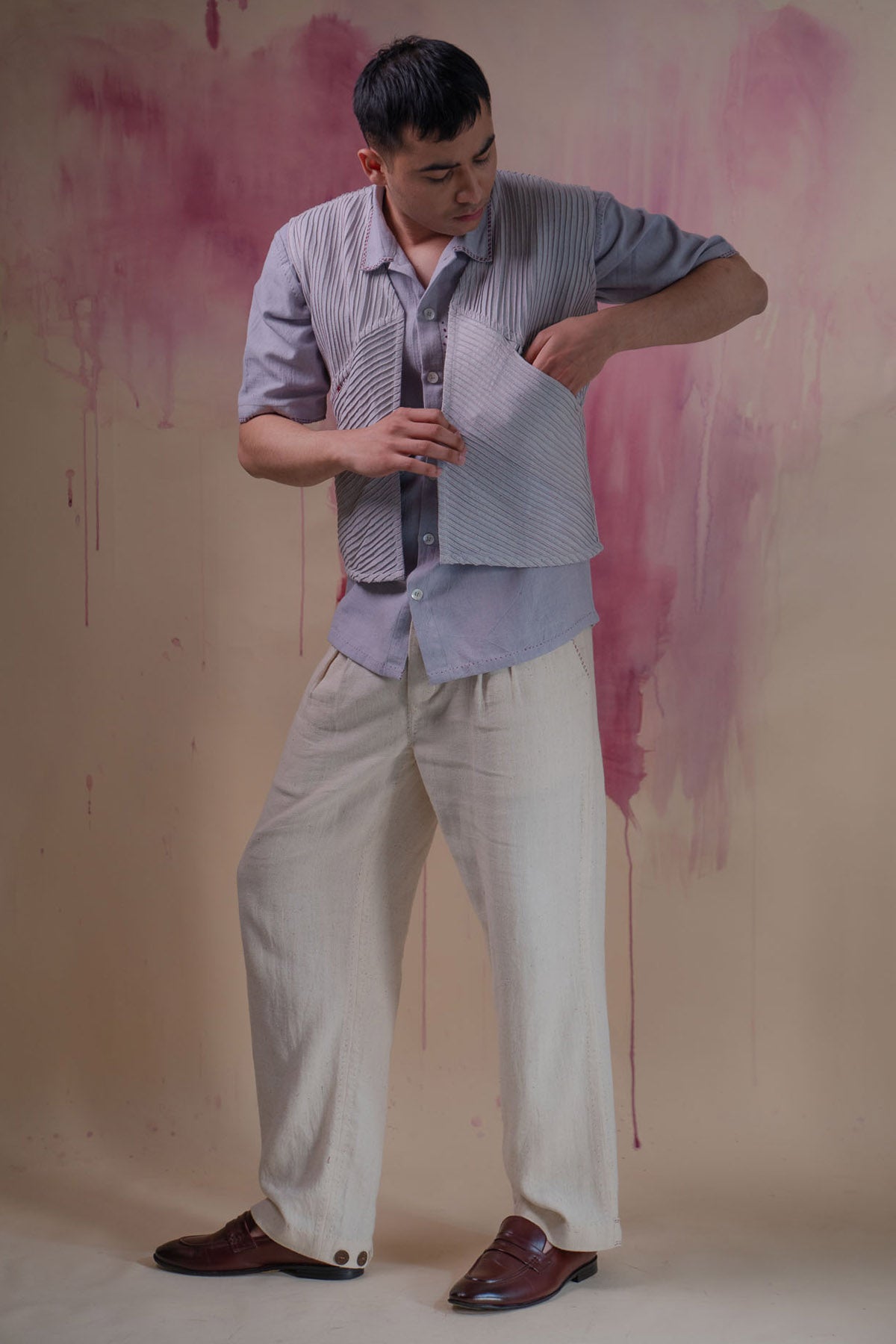 Light Grey Cotton Cropped Jacket