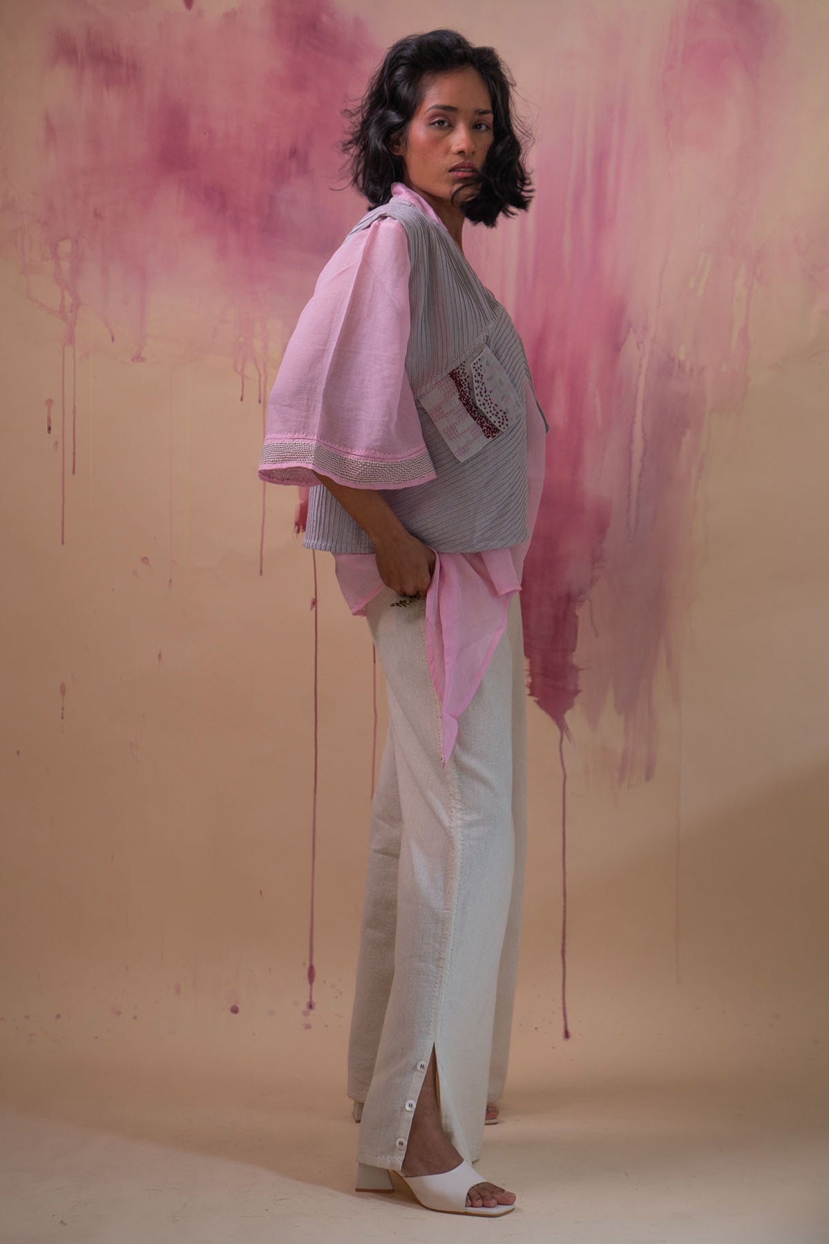 Light Grey Cotton Cropped Vest