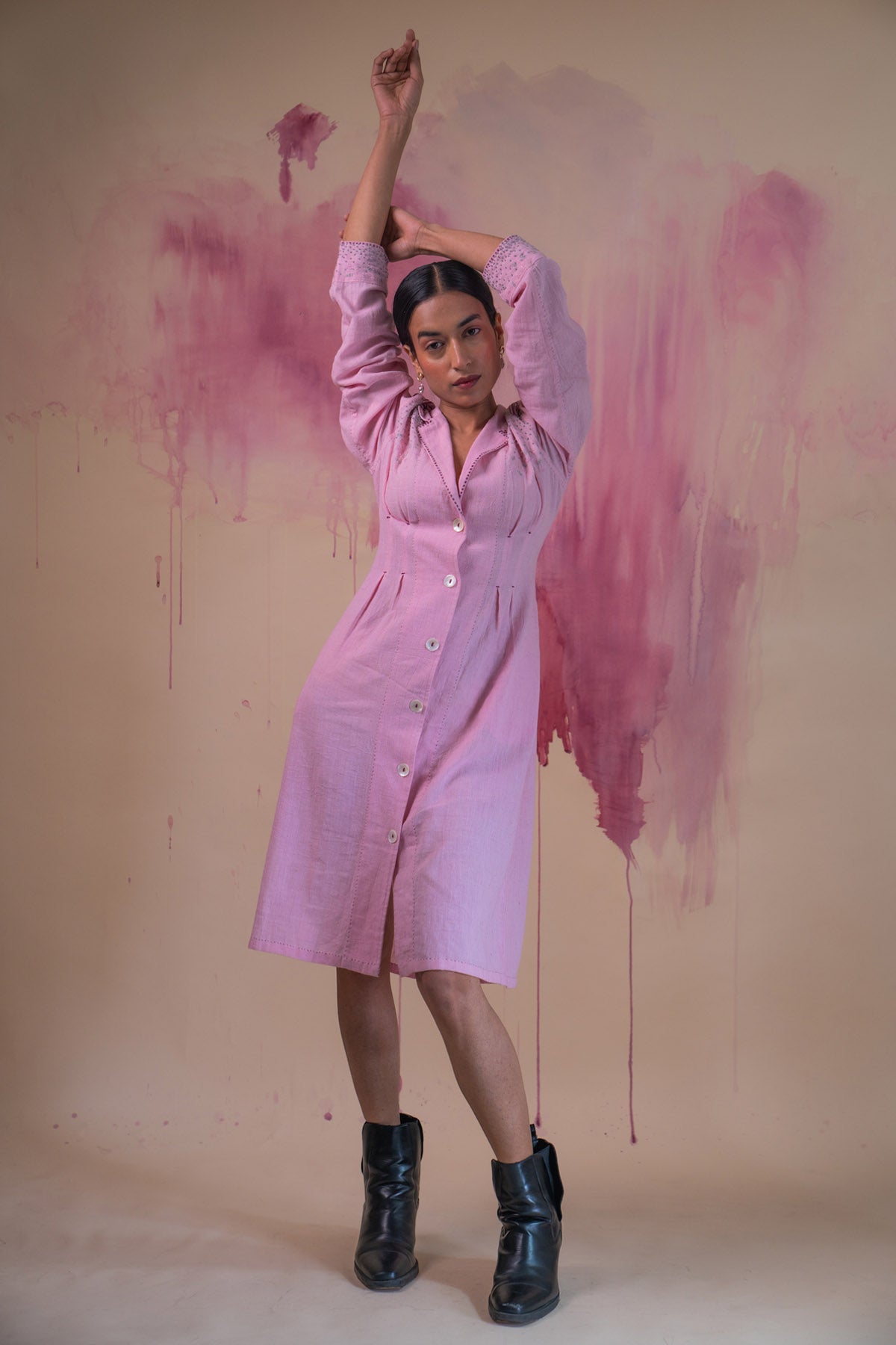 Light Pink Button Down Dress