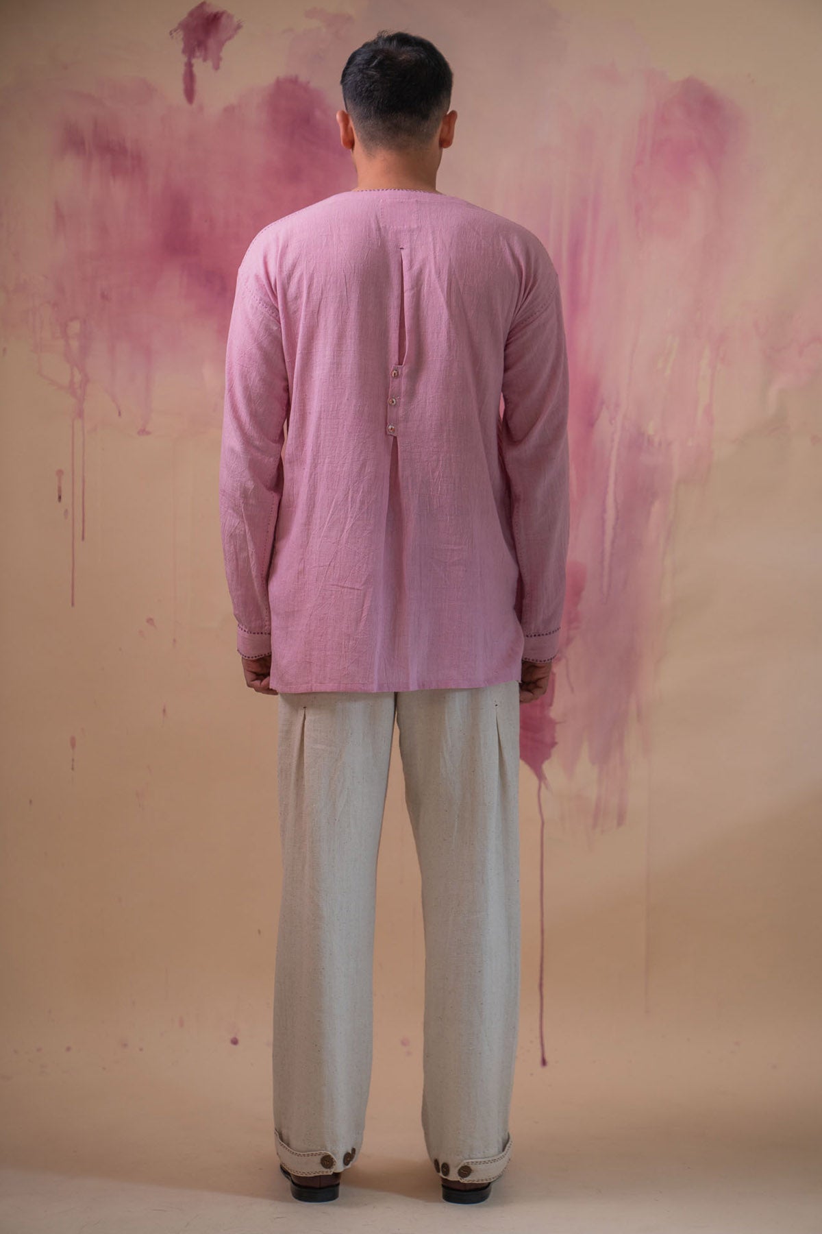 Light Pink Cotton Pintucks Shirt