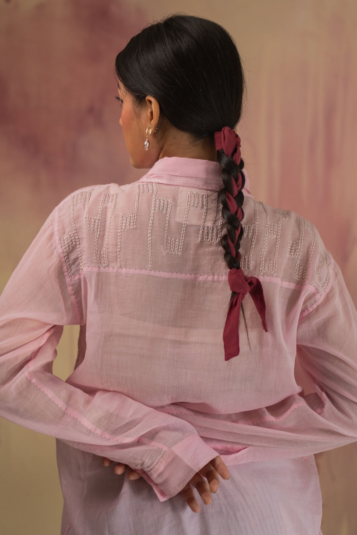 Light Pink Cotton Sheer Shirt