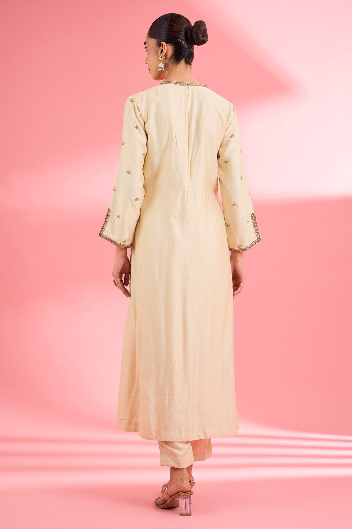Light Beige Cutdana Kurta Set