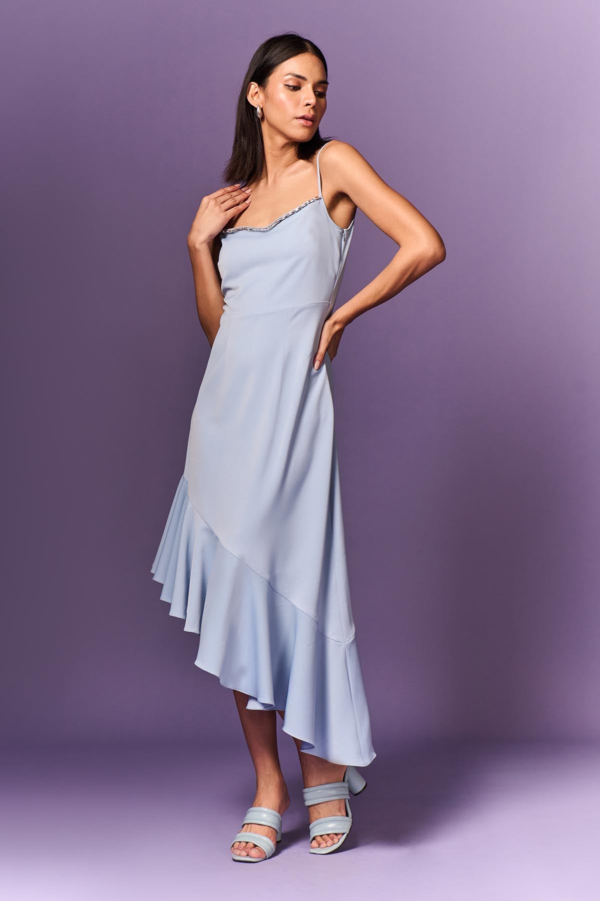 Light Blue Asymmetrical Dress