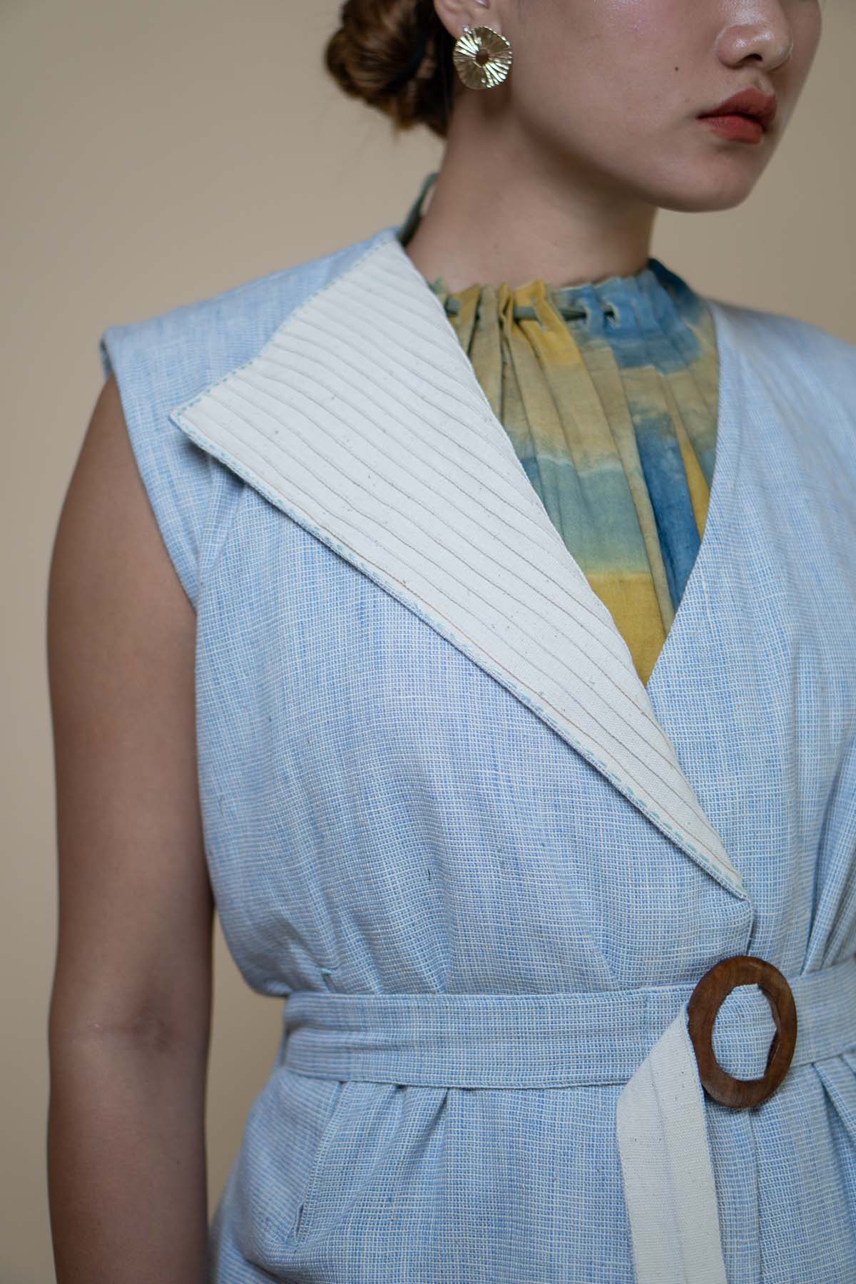 Light Blue Asymmetrical Jacket