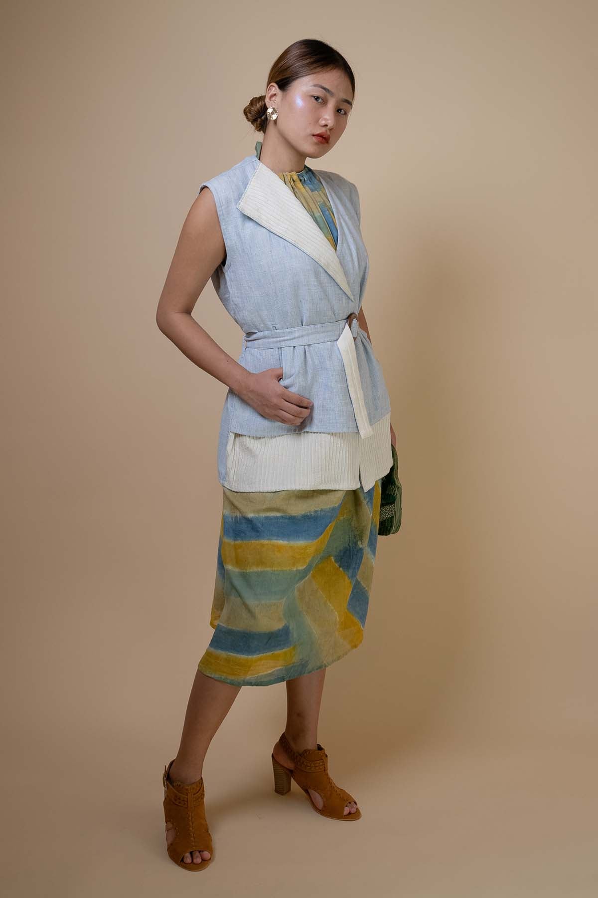 Light Blue Asymmetrical Jacket