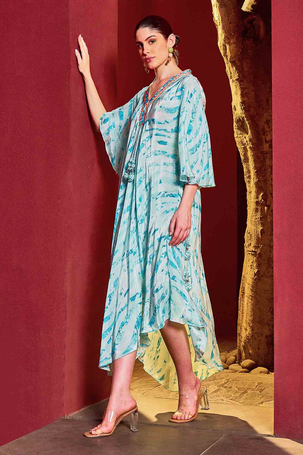 Light Blue Asymmetrical Kaftan
