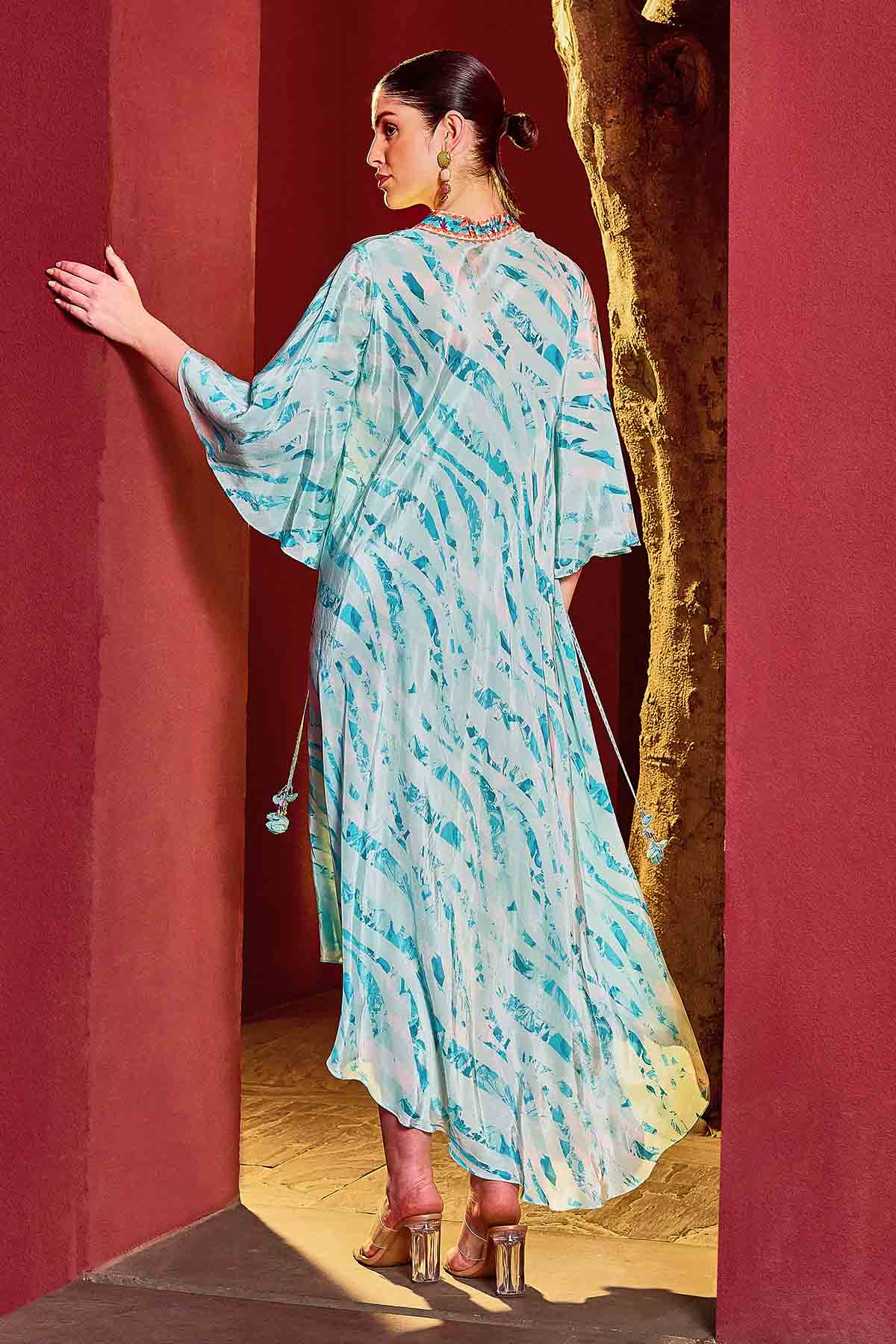 Light Blue Asymmetrical Kaftan