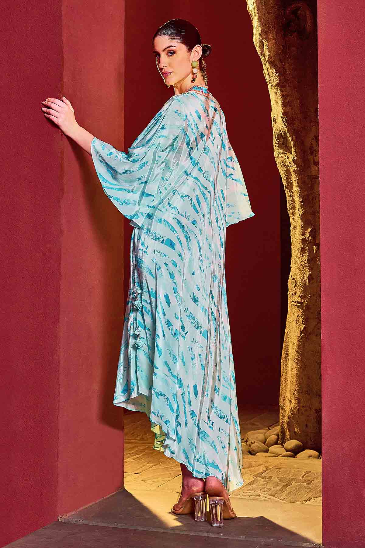 Light Blue Asymmetrical Kaftan