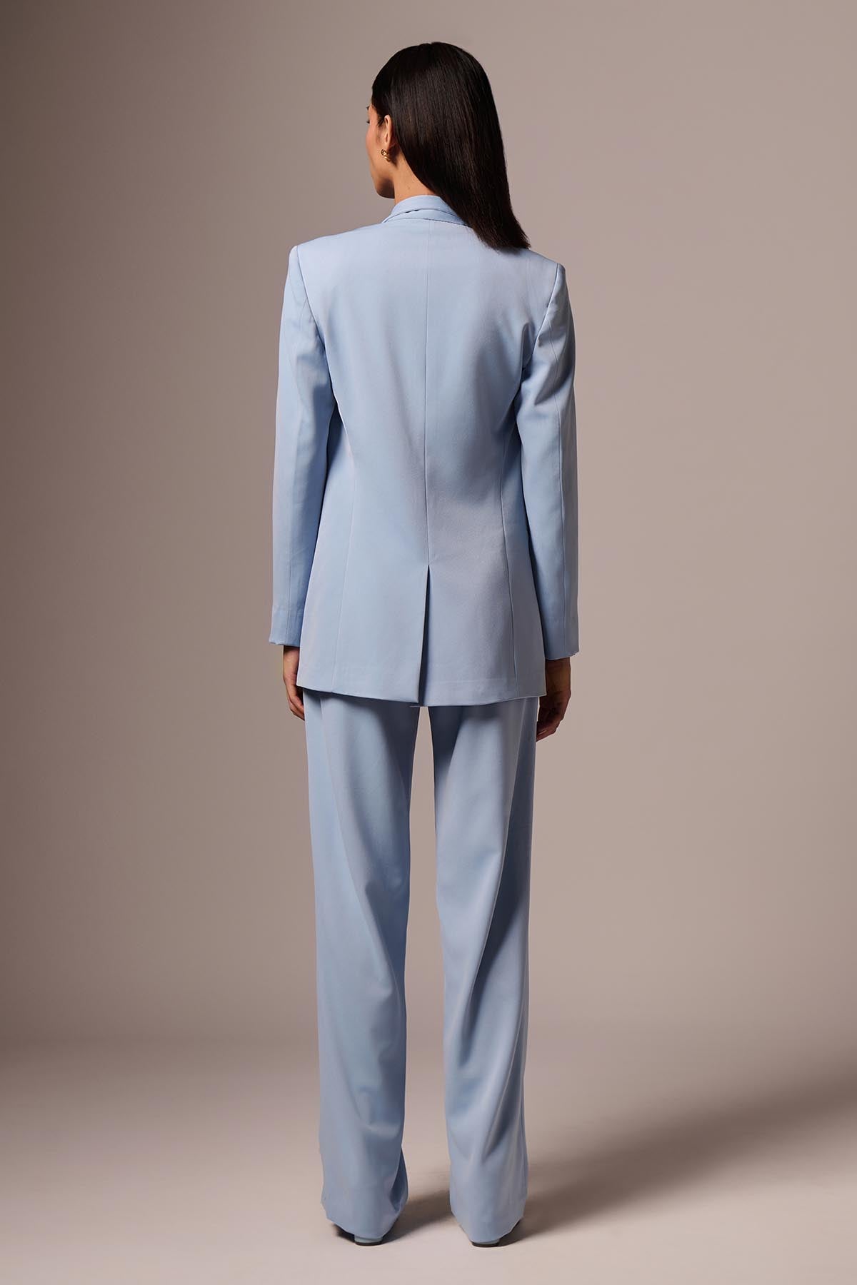 Light Blue Blazer & Flared Pants